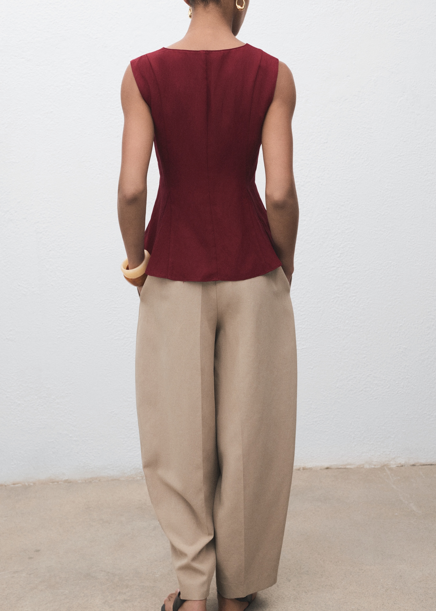 Lyocell peplum top - Reverse of the article