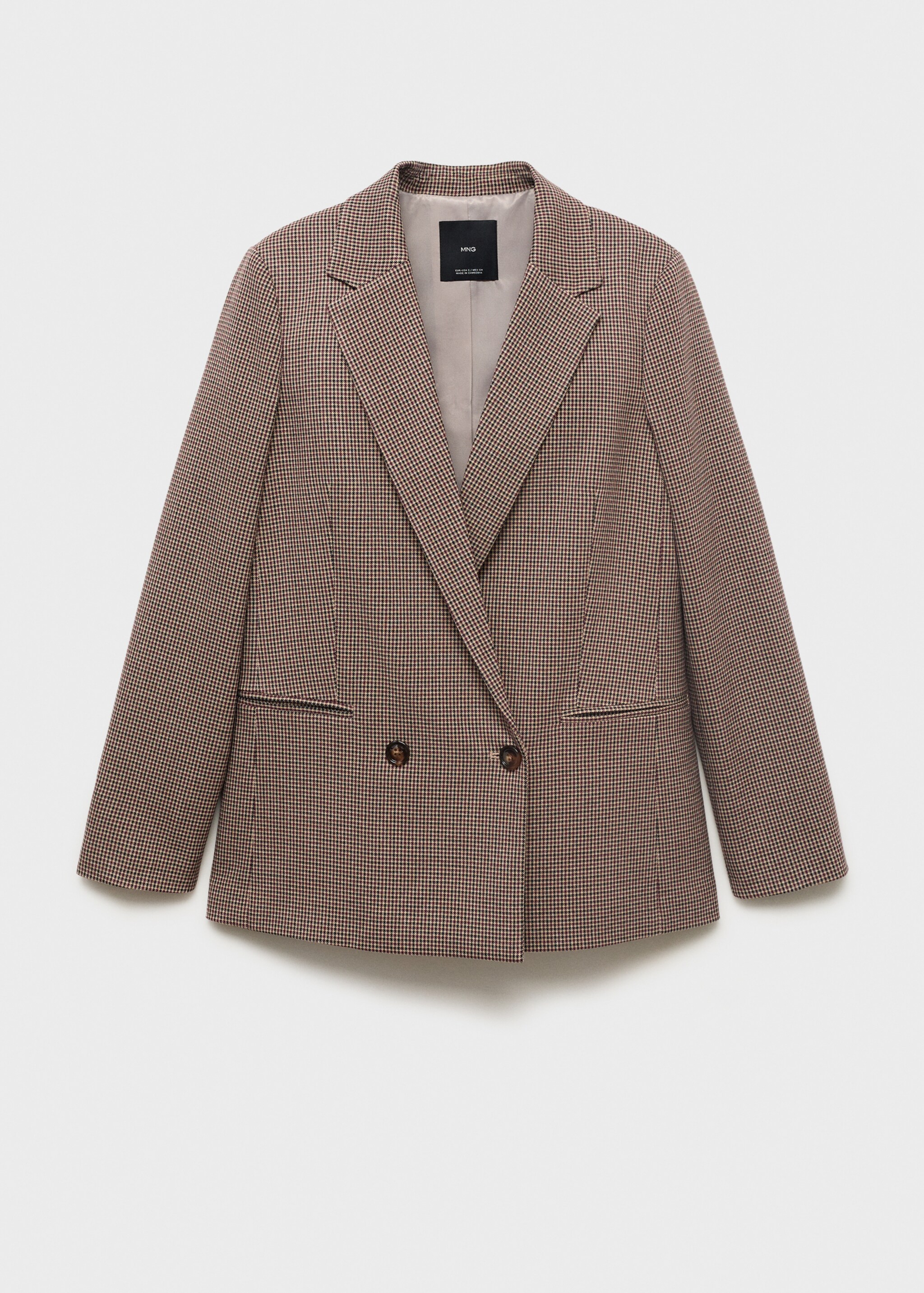 Micro-houndstooth double-breasted jacket - Article without model