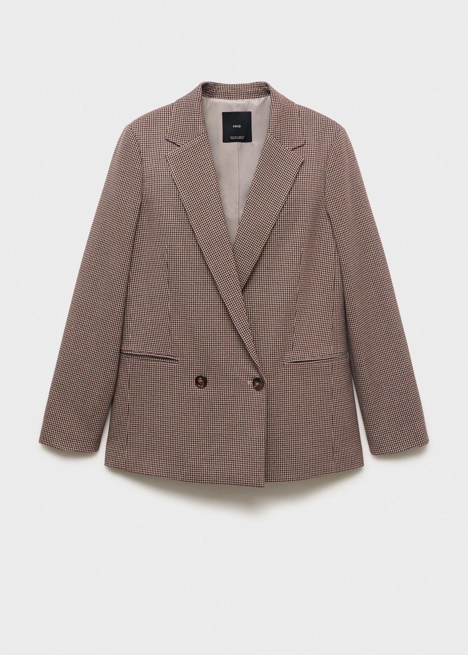 Micro-houndstooth double-breasted jacket - Article without model