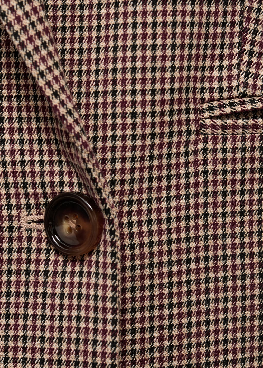 Double-breasted micro-houndstooth jacket