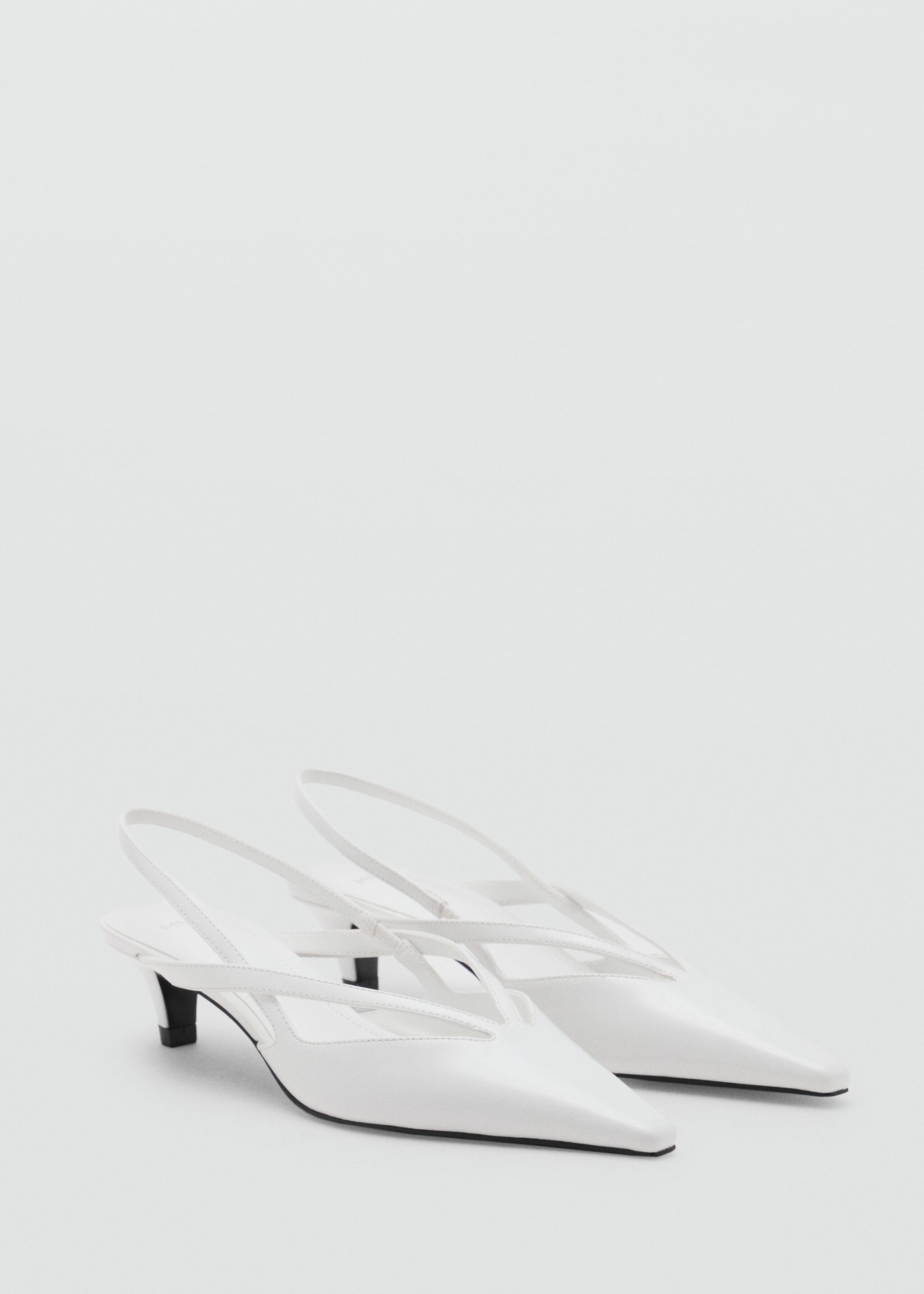 Chaussures pointues talon kitten heel - Plan moyen, Blanc. Ref: 17054103-00.