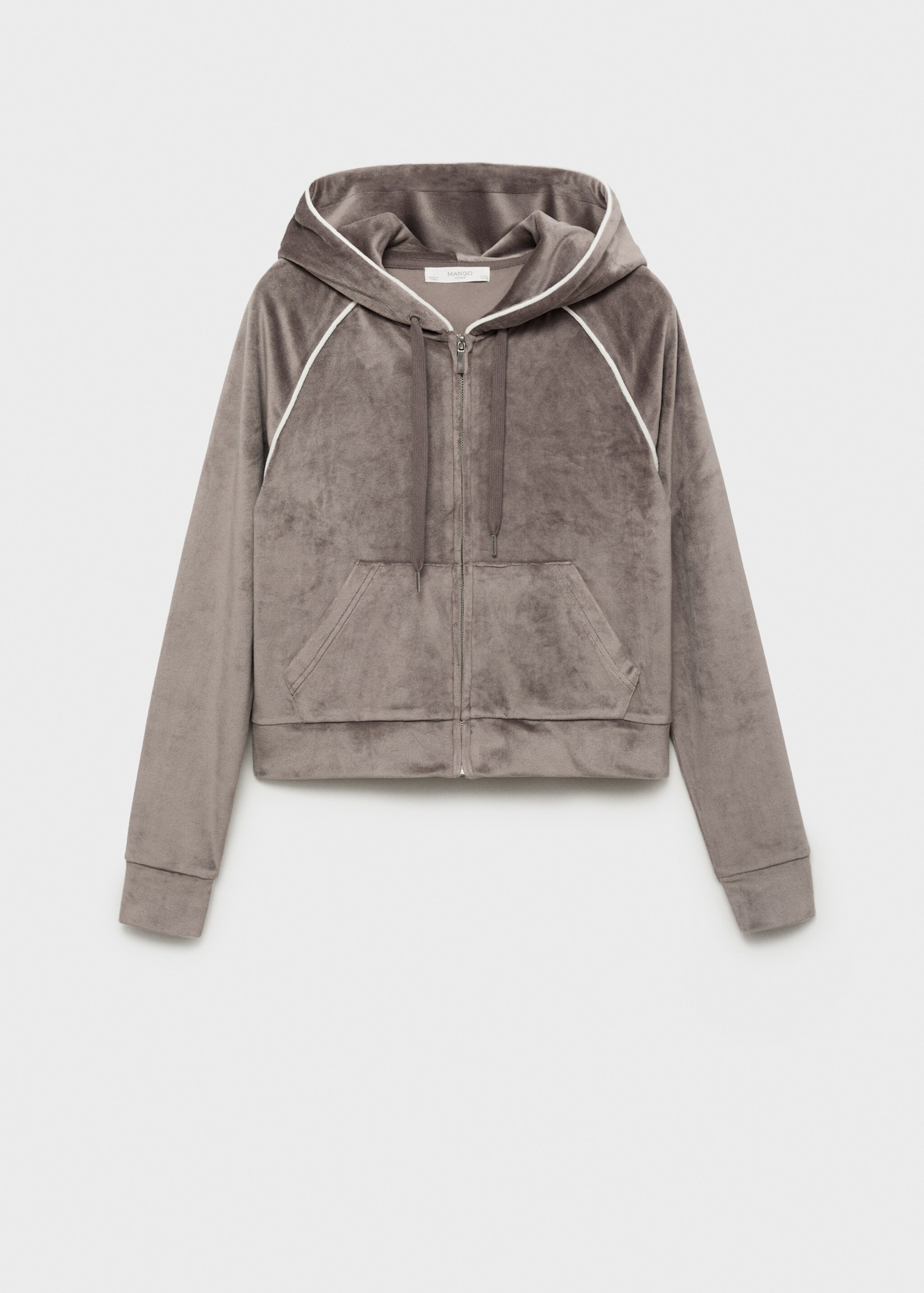 Velour sweatshirt with soft touch - Article without model, Medium Brown. Ref: 17054105-00.