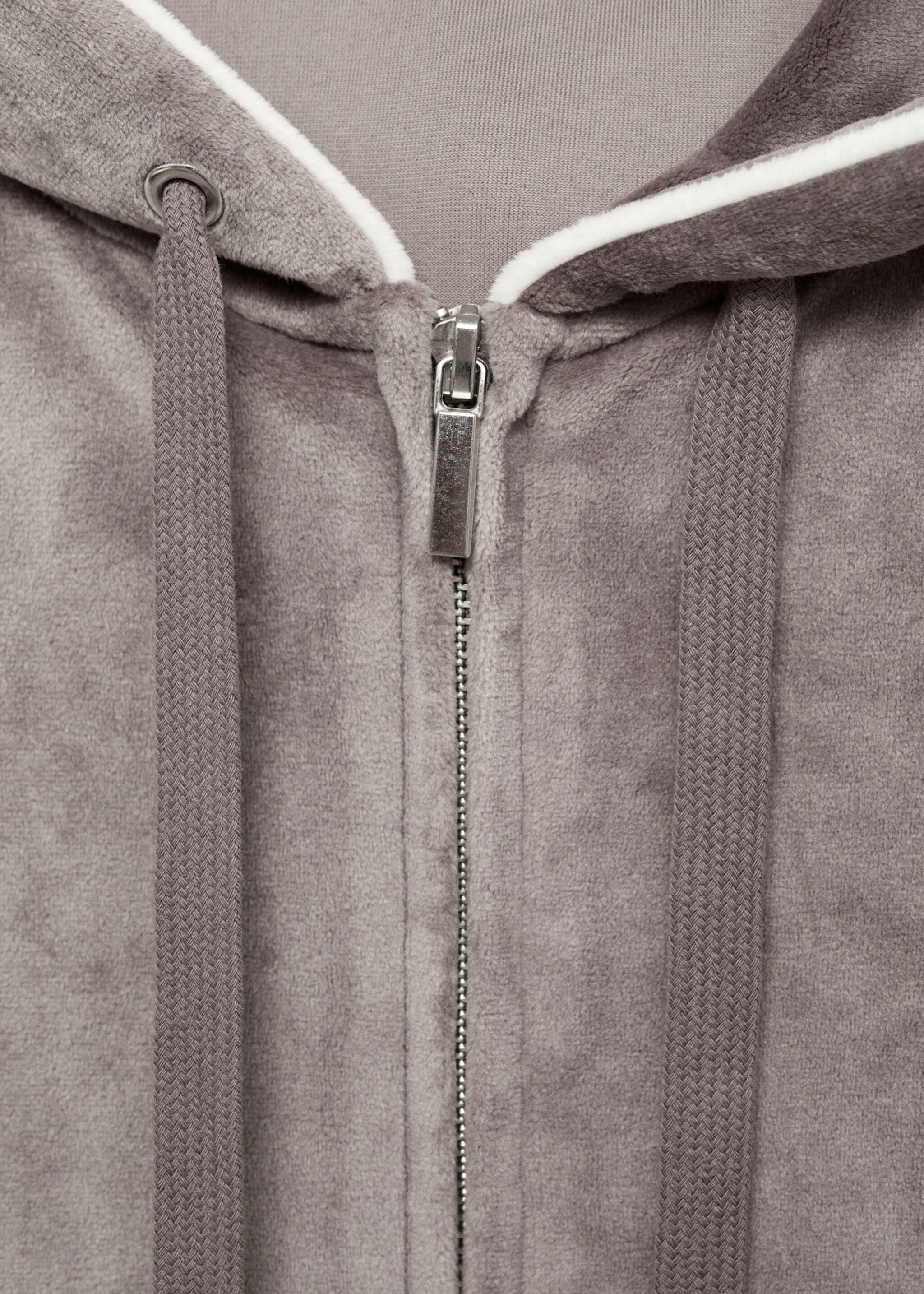 Velour sweatshirt with soft touch - Details of the article 8, Medium Brown. Ref: 17054105-00.
