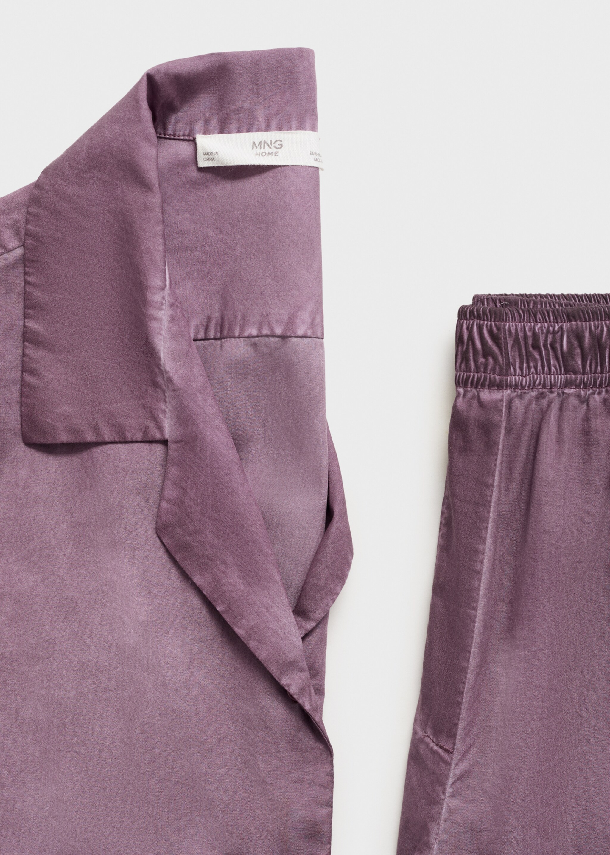 Garment-dyed cotton shirt - Details of the article 0, Plum. Ref: 17054109-00.