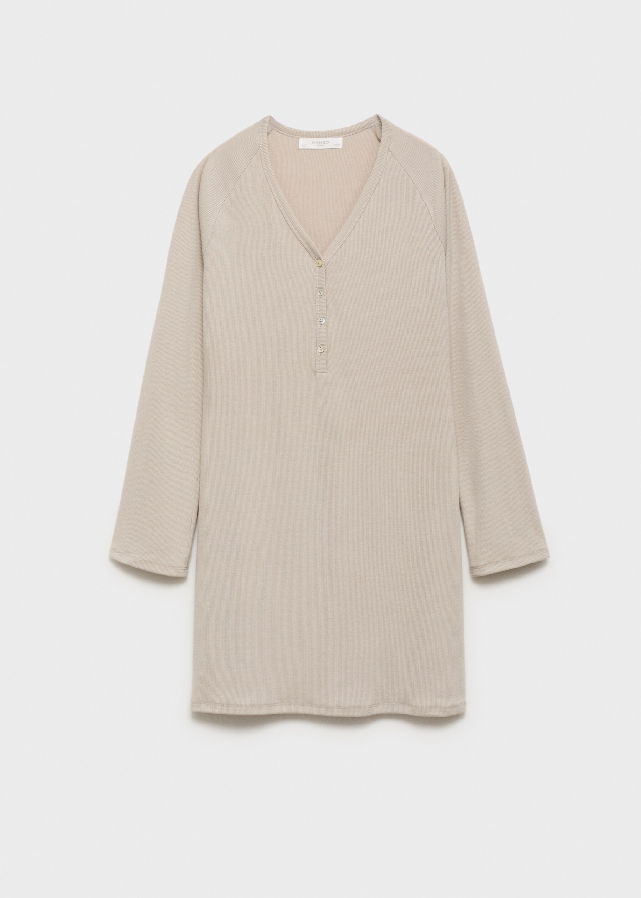 Buttons ribbed knit nightgown - Article without model