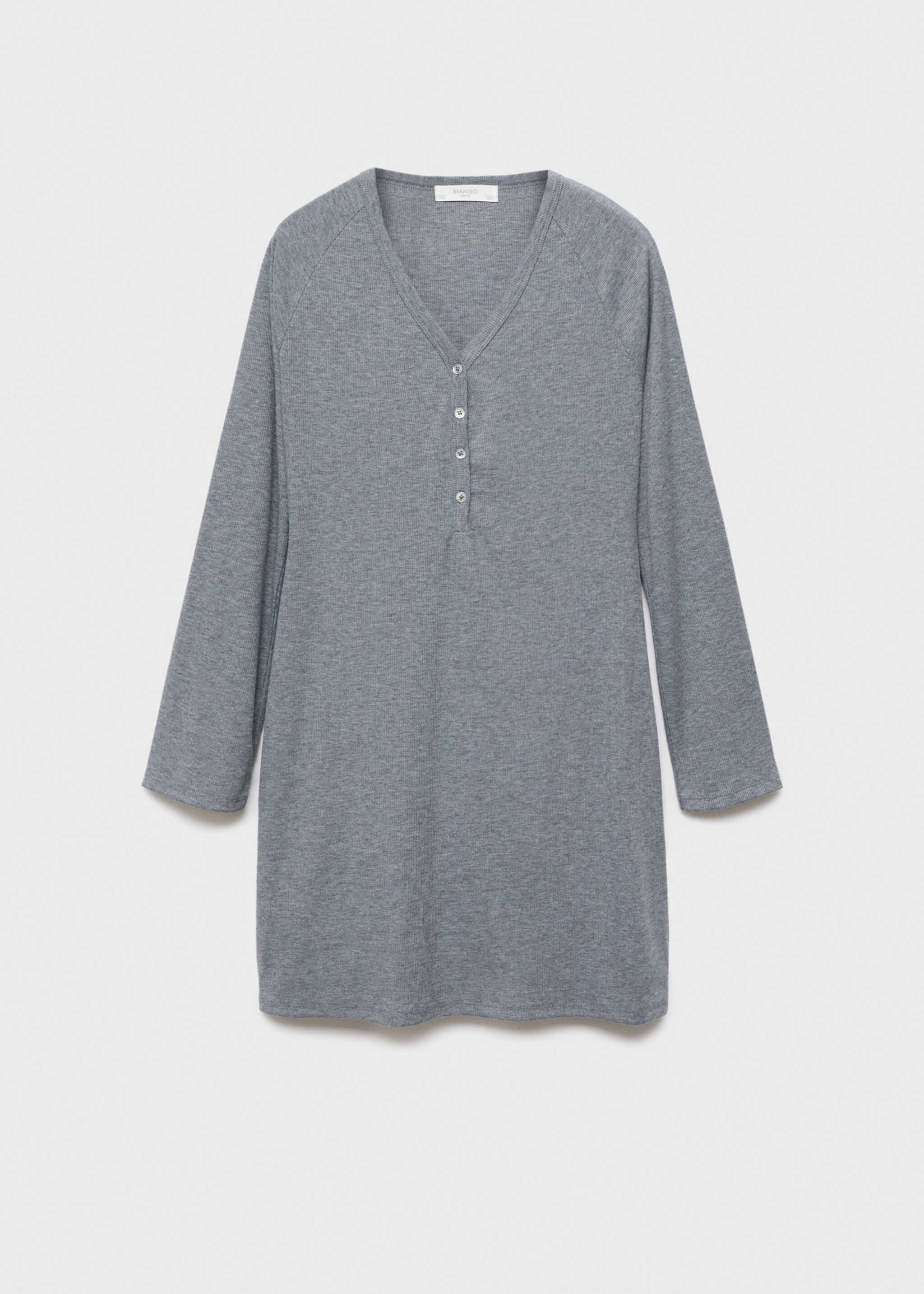 Buttons ribbed knit nightgown - Article without model