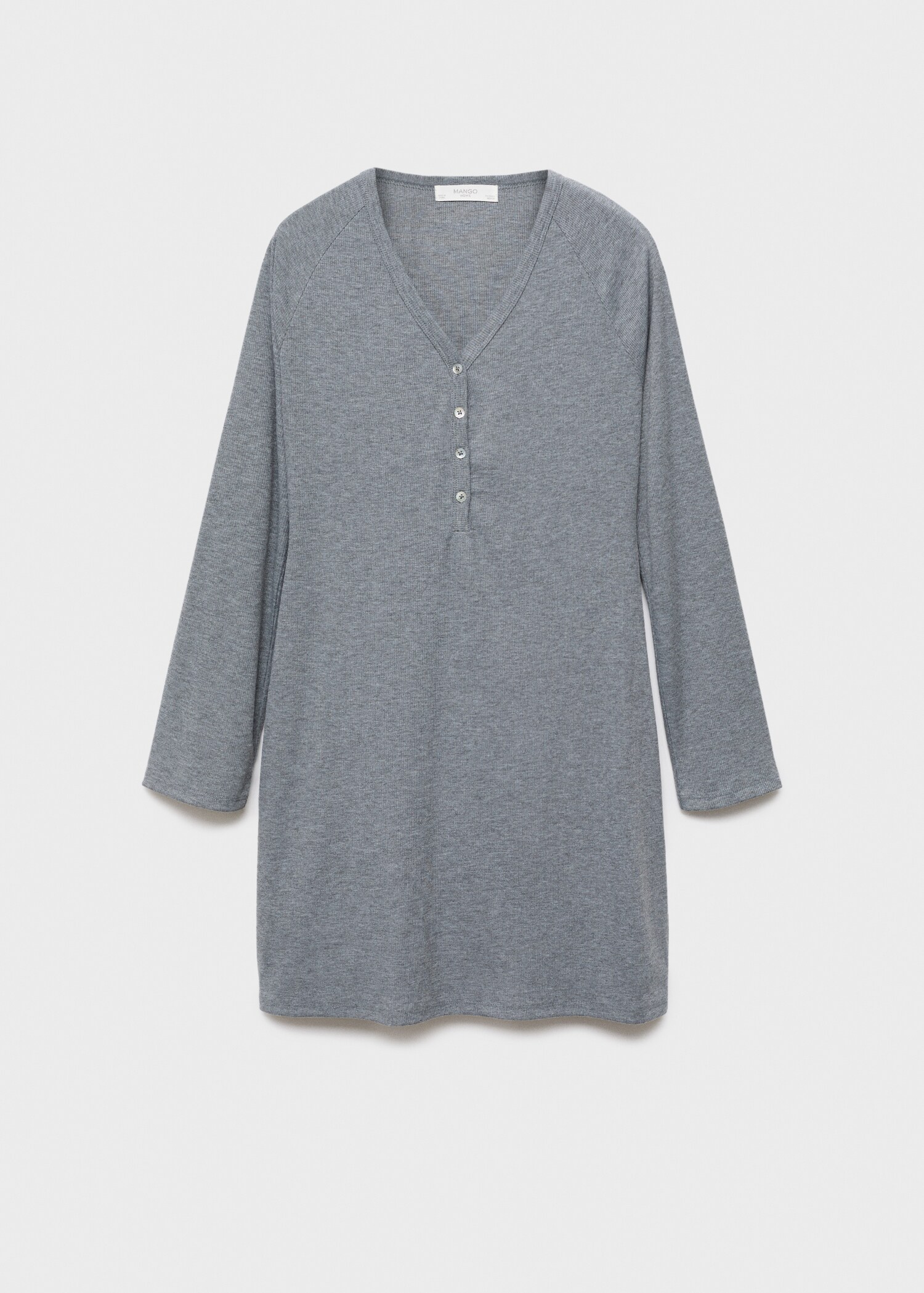 Buttons ribbed knit nightgown - Article without model