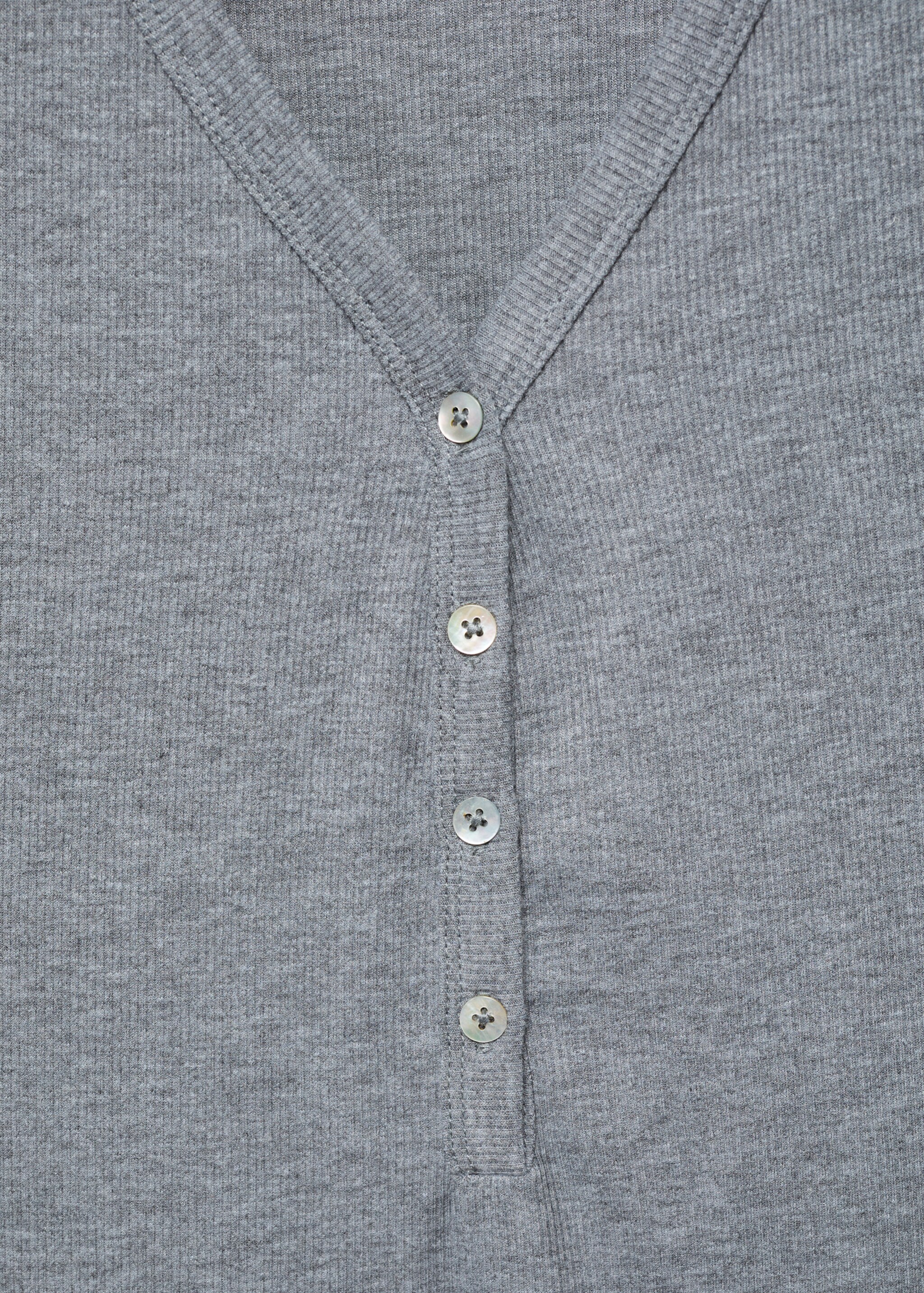 Buttons ribbed knit nightgown - Details of the article 0