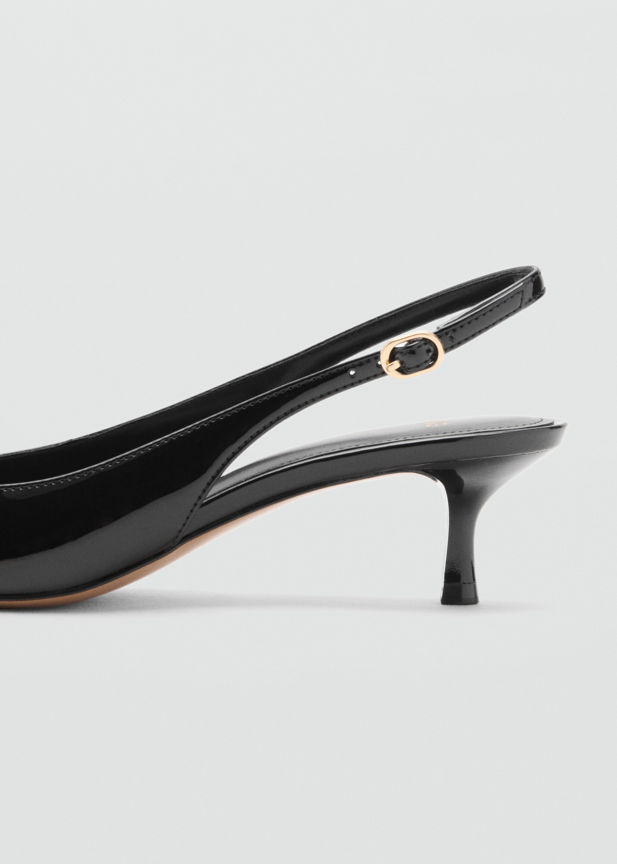 Kitten-heel patent leather shoes - Details of the article 1, Black. Ref: 17054112-00.