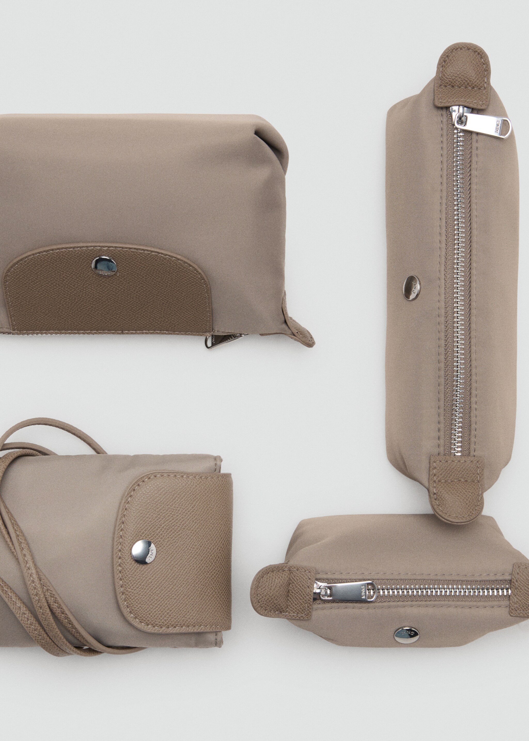 Combined nylon mobile phone case - Details of the article 2, Light/Pastel Brown. Ref: 17054123-00.