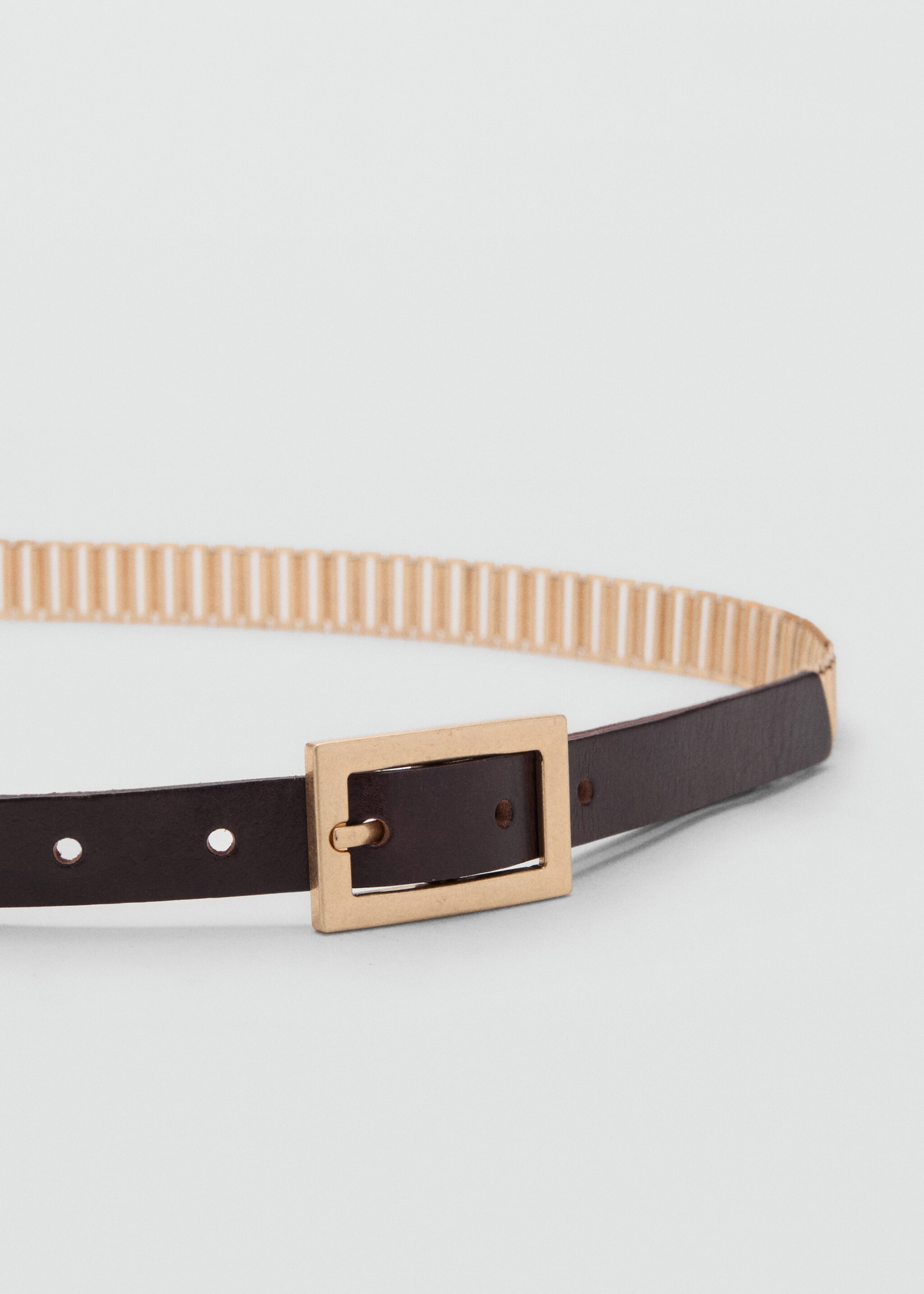 Leather mixed belt - Medium plane, Gold. Ref: 17054128-00.