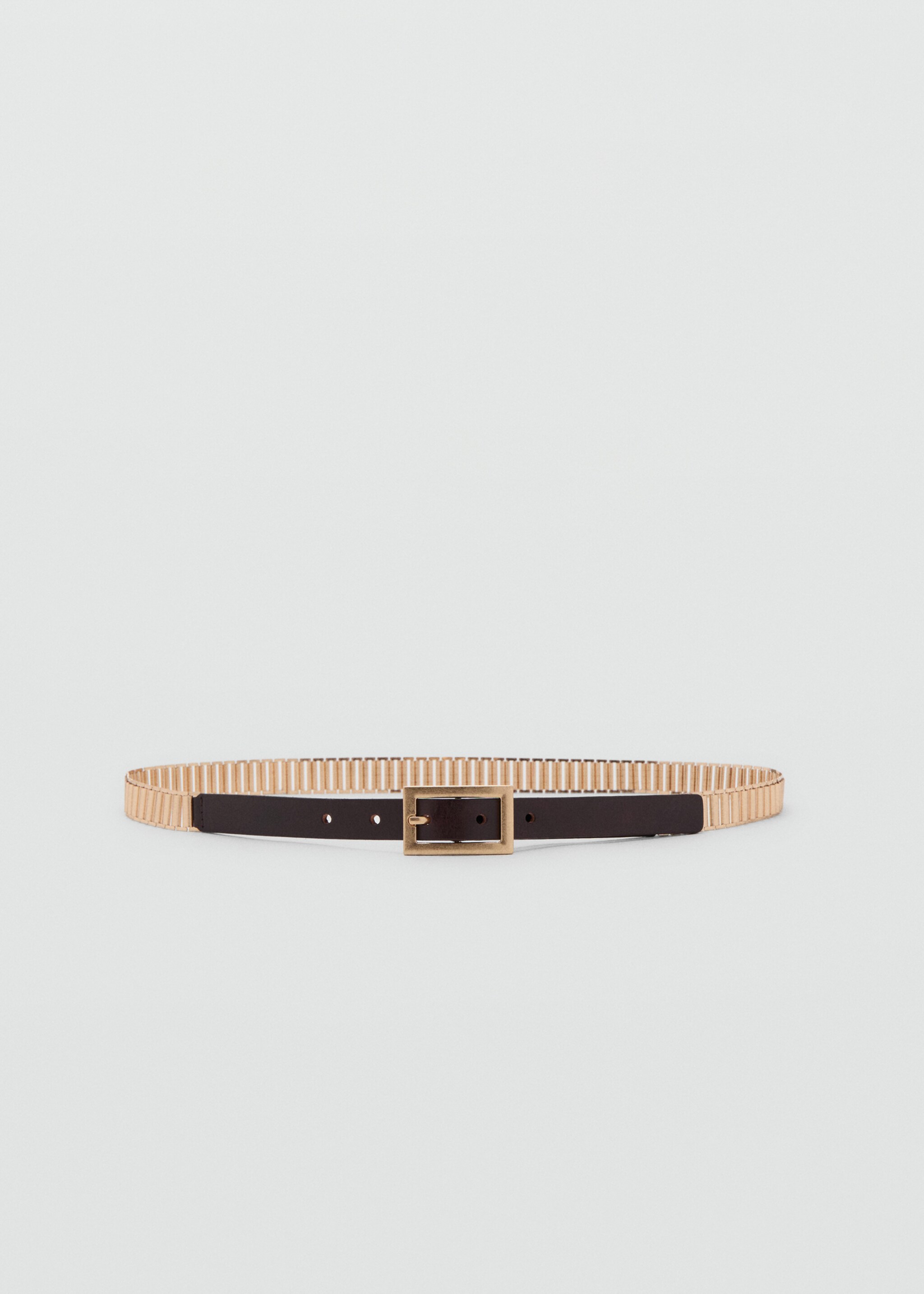 Leather mixed belt - Article without model, Gold. Ref: 17054128-00.