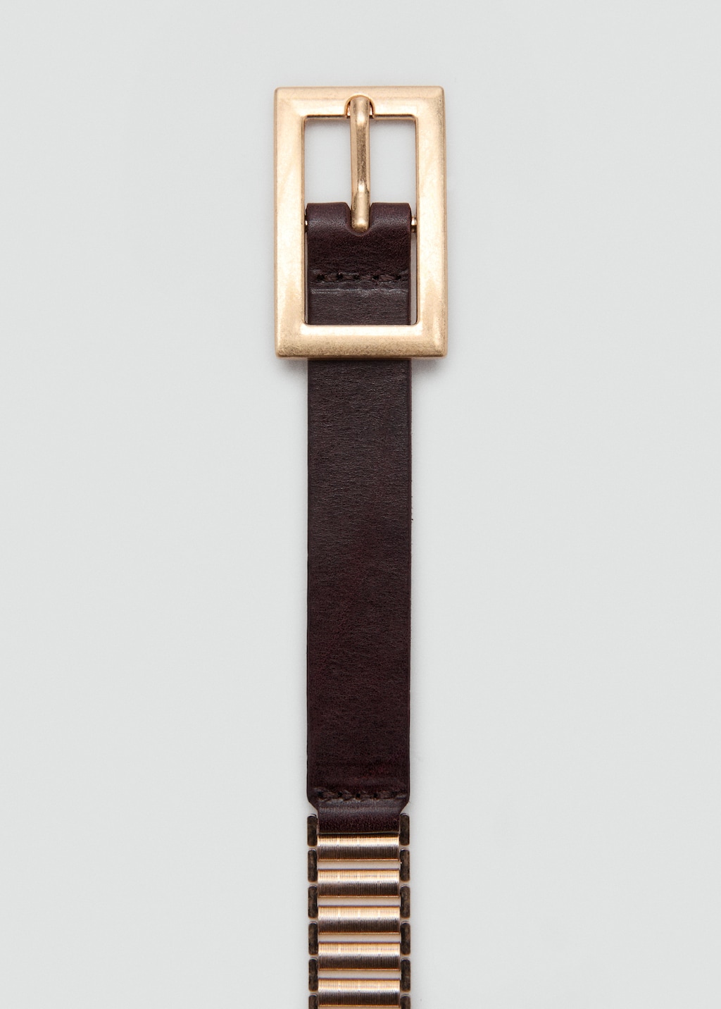 Leather mixed belt