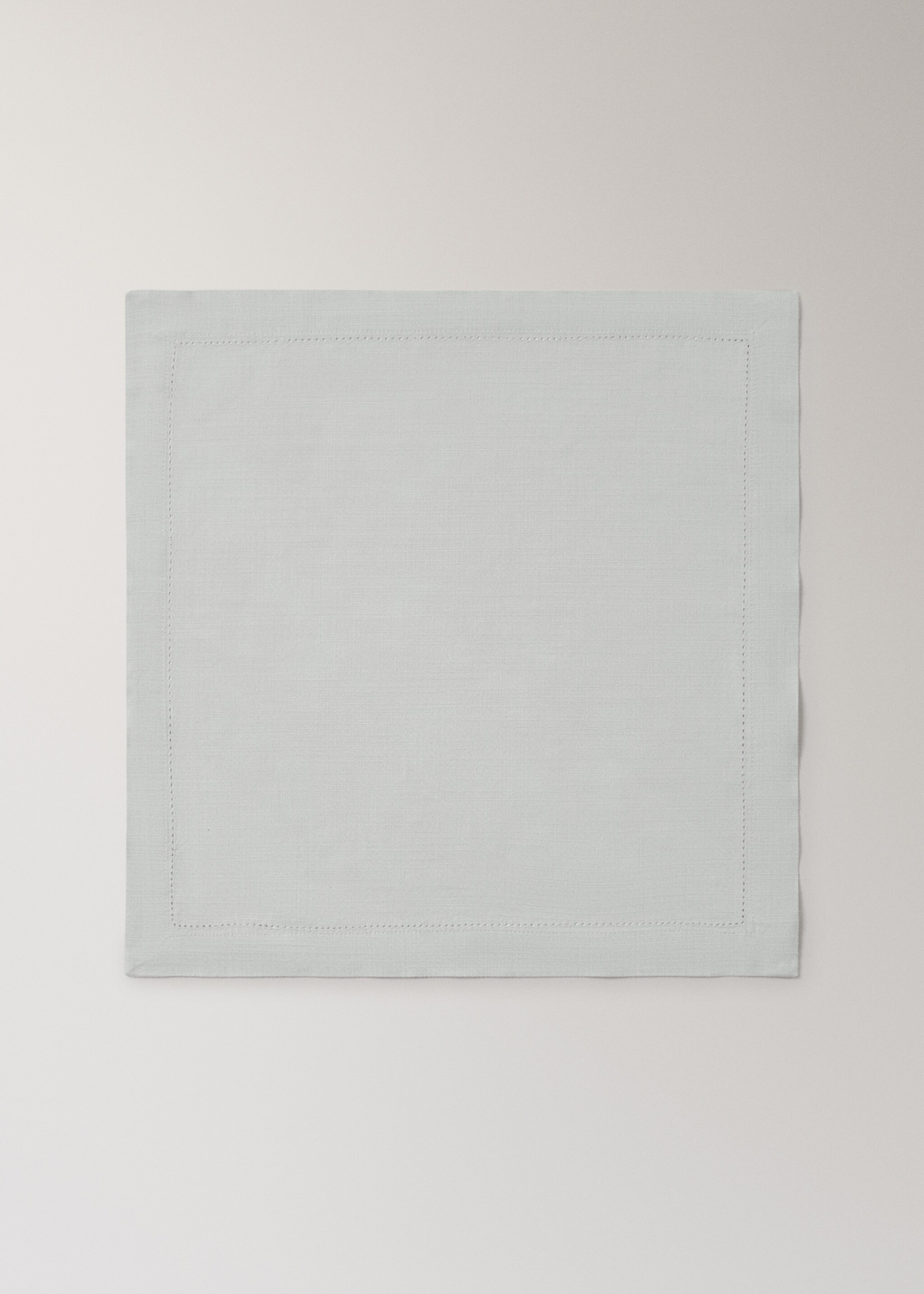 Cotton napkin with hemstitch - Article without model, Grey. Ref: 17054129-00.