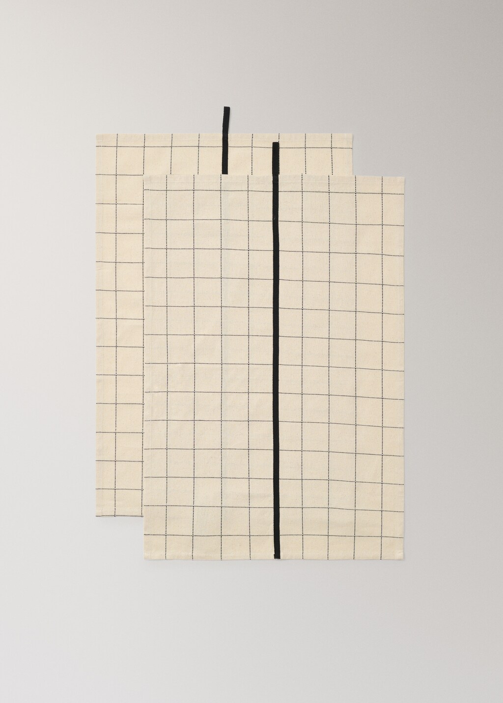 Cotton checked and stripe-print kitchen towel