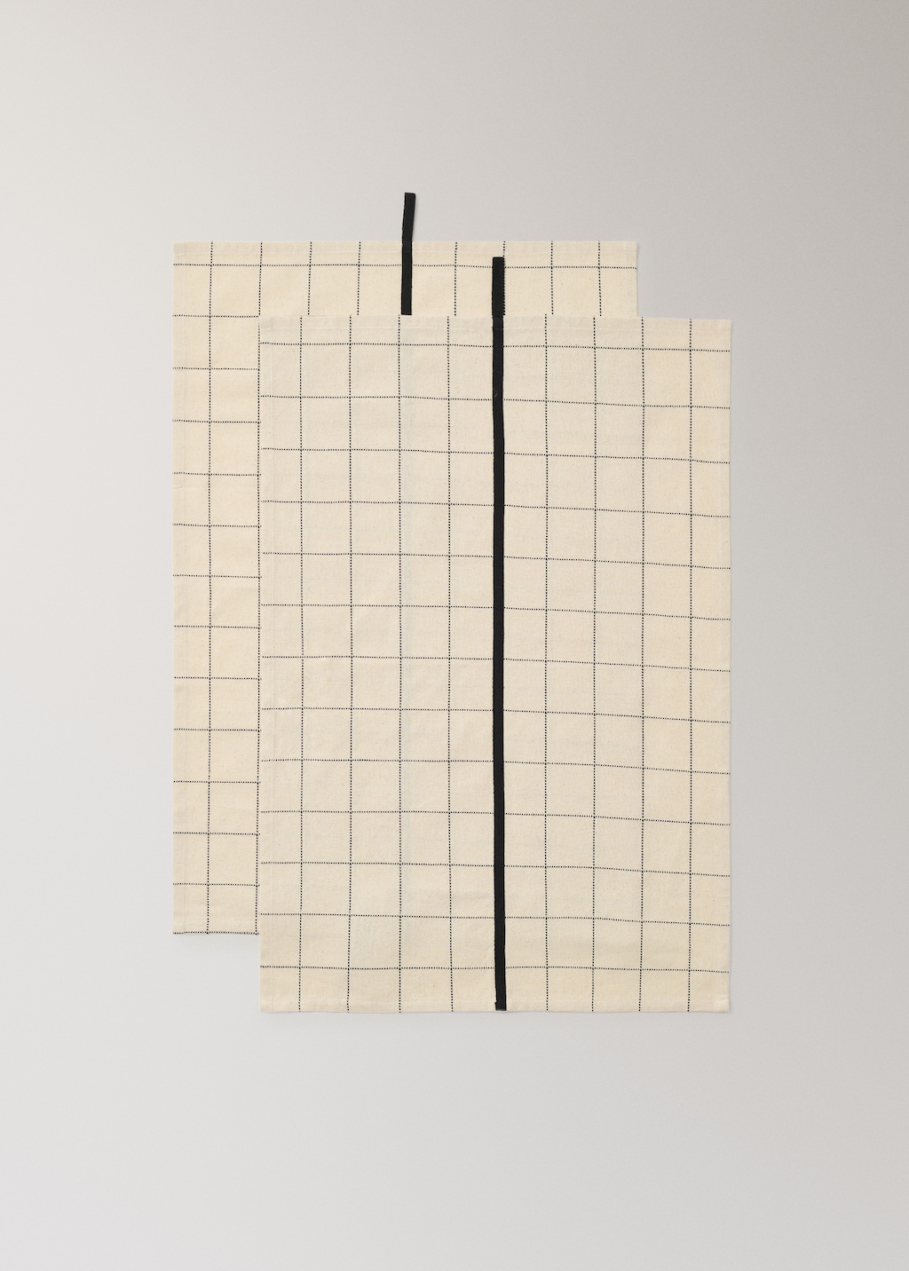 Cotton checked and stripe-print kitchen towel