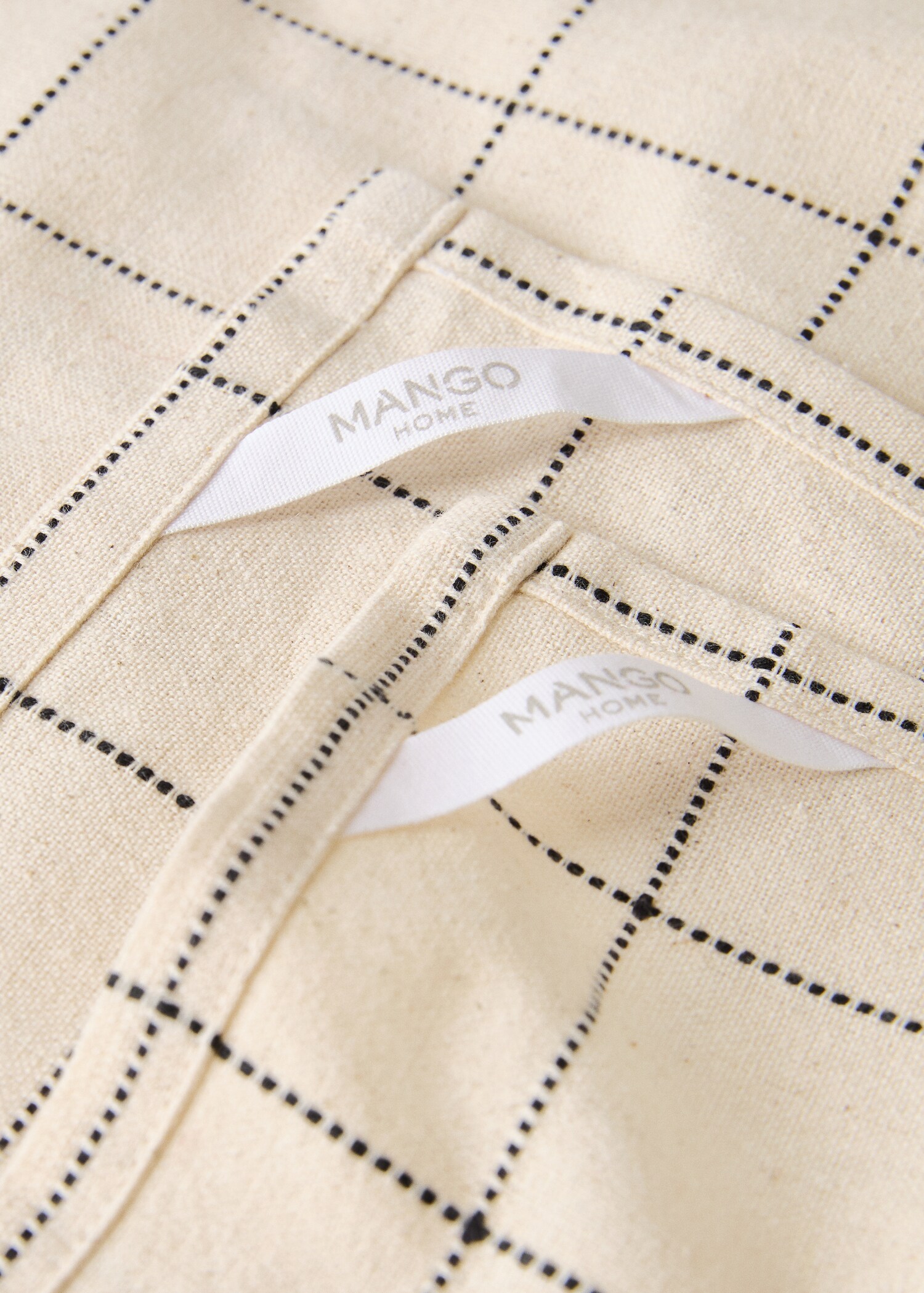 Cotton kitchen tea towel with stripes and checks - Details of the article 3