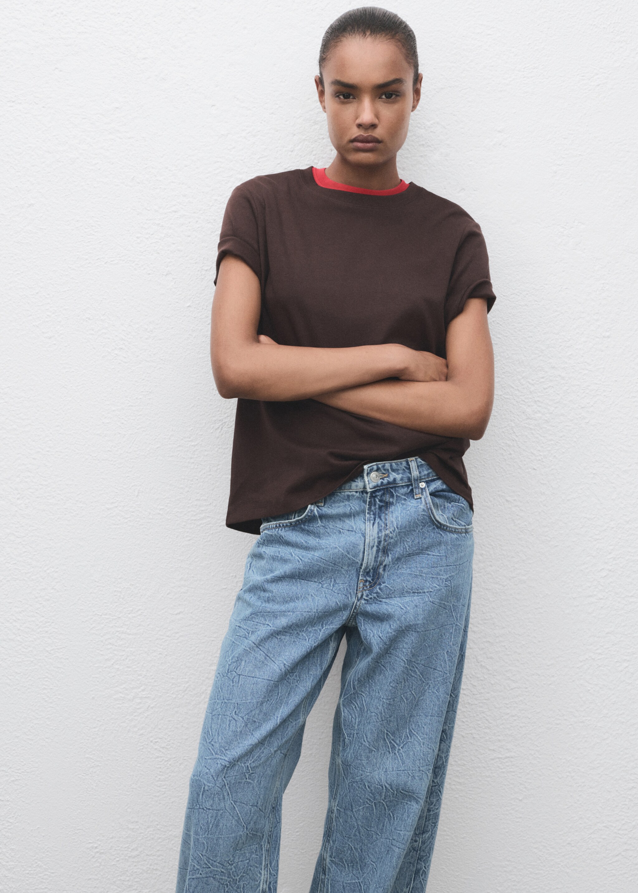 Mid-rise straight jeans - Details of the article 1