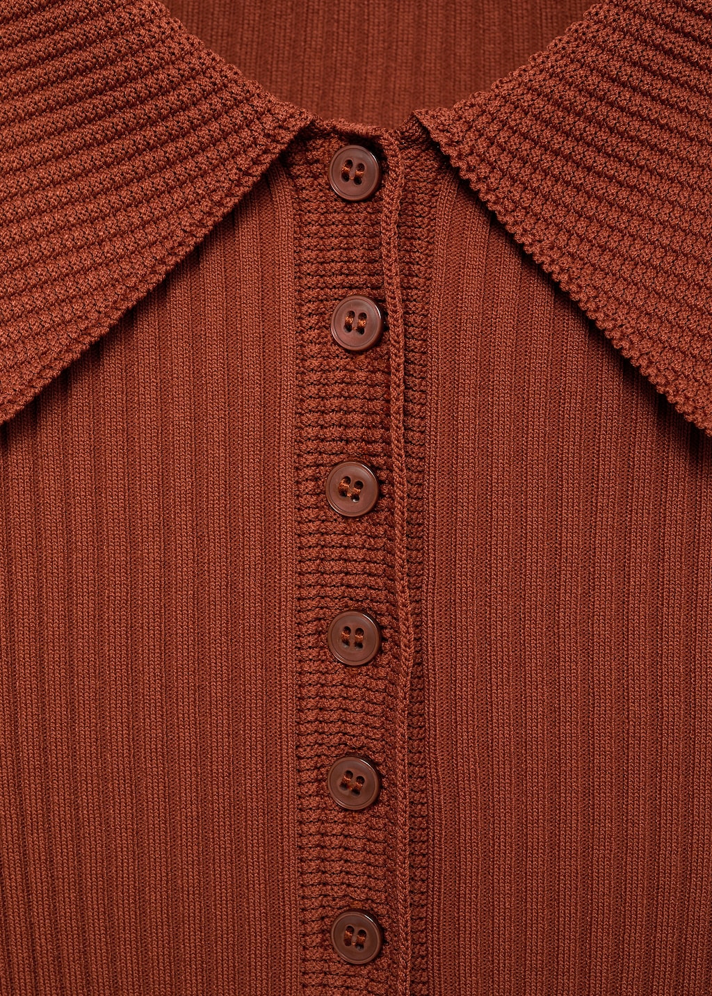 Polo-neck ribbed sweater