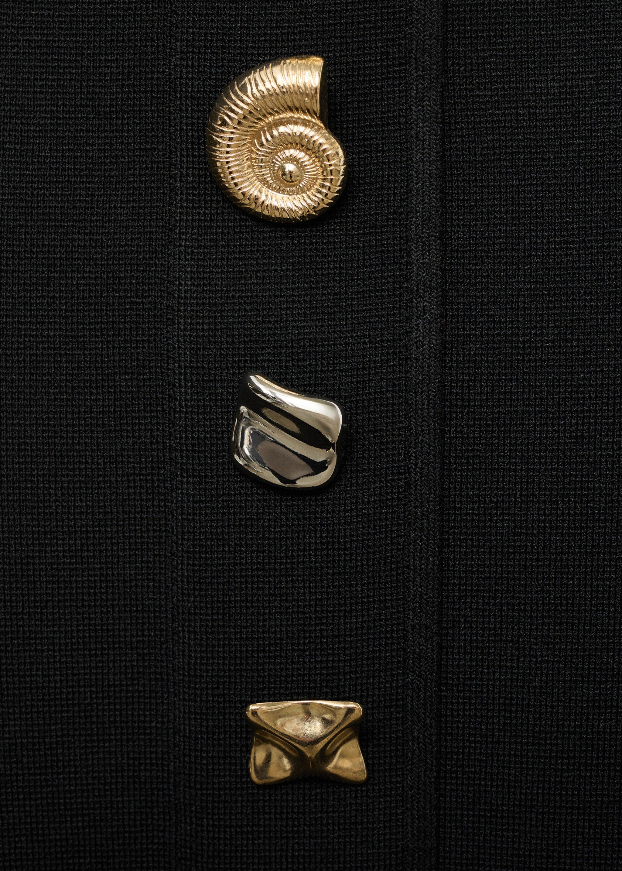Strapless dress with jewel buttons - Details of the article 8, Black. Ref: 17054139-00.
