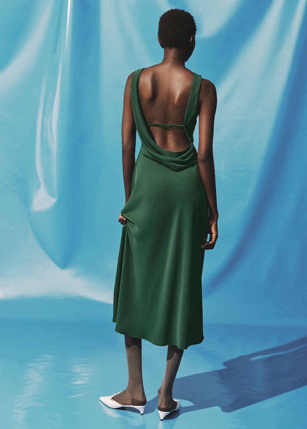 Midi-dress with open back