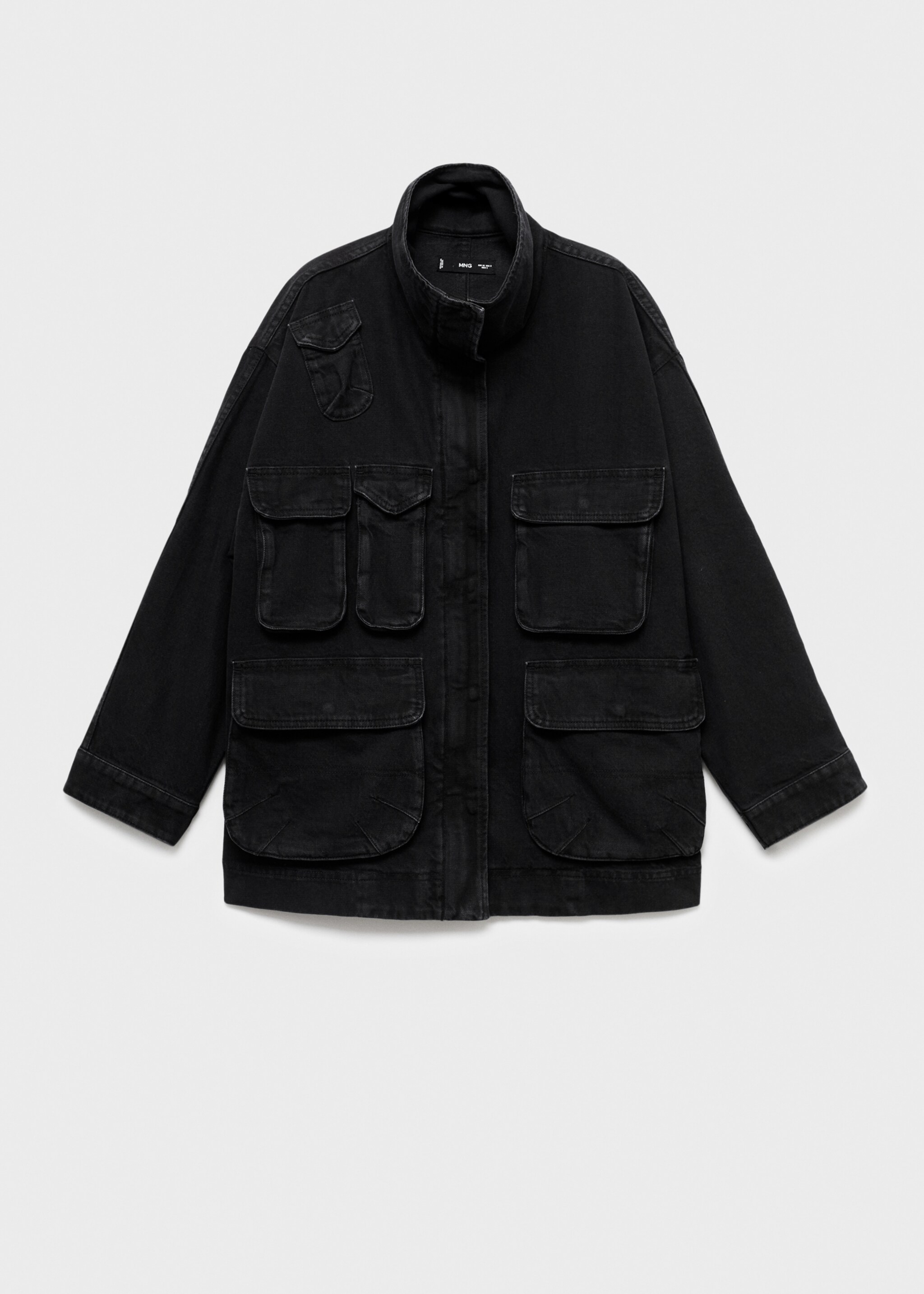 Parka vaquera oversize bolsillos - Artículo sin modelo, Denim negro. Ref: 17054141-00.