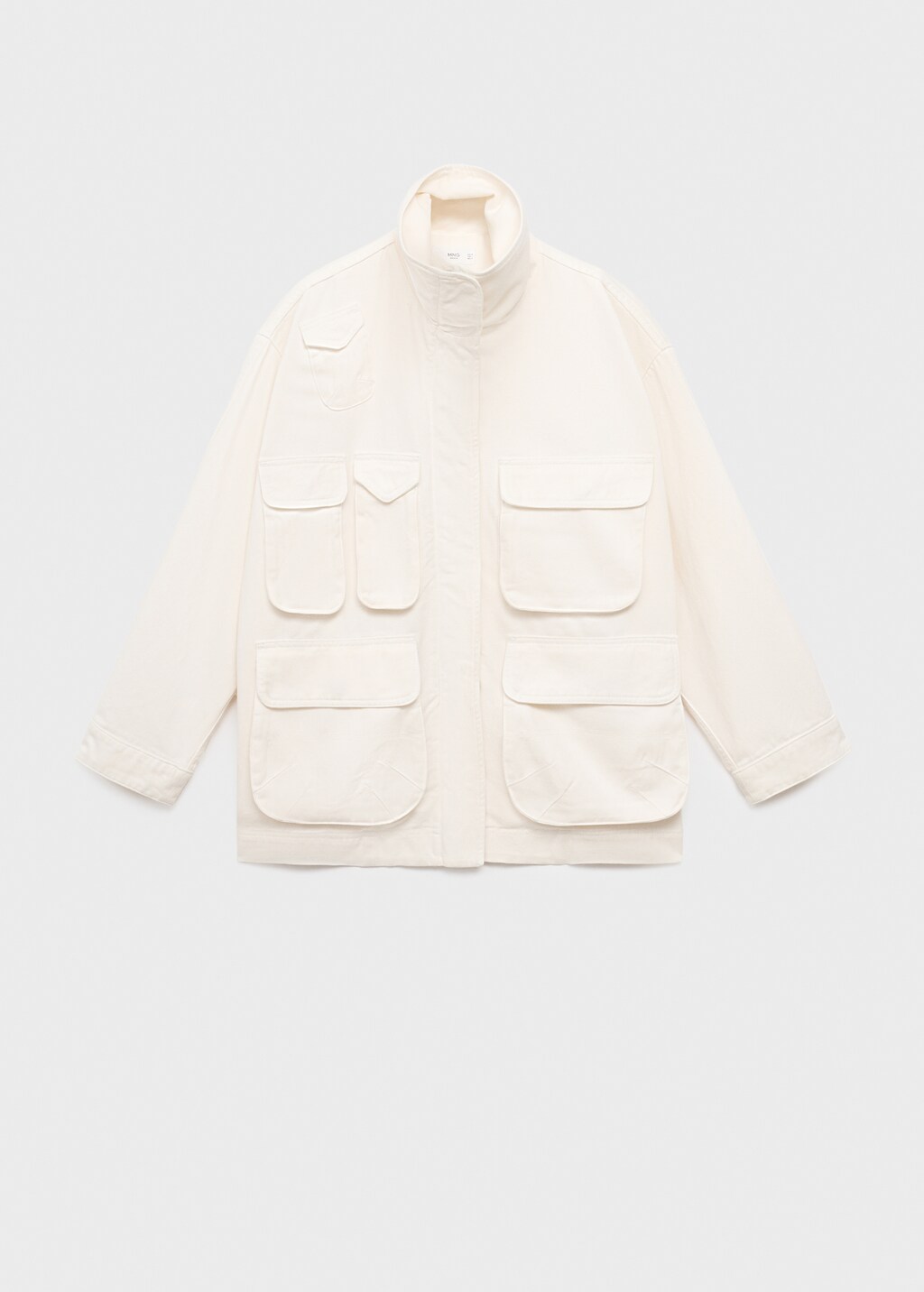 Oversized denim barn jacket with pockets - image 5