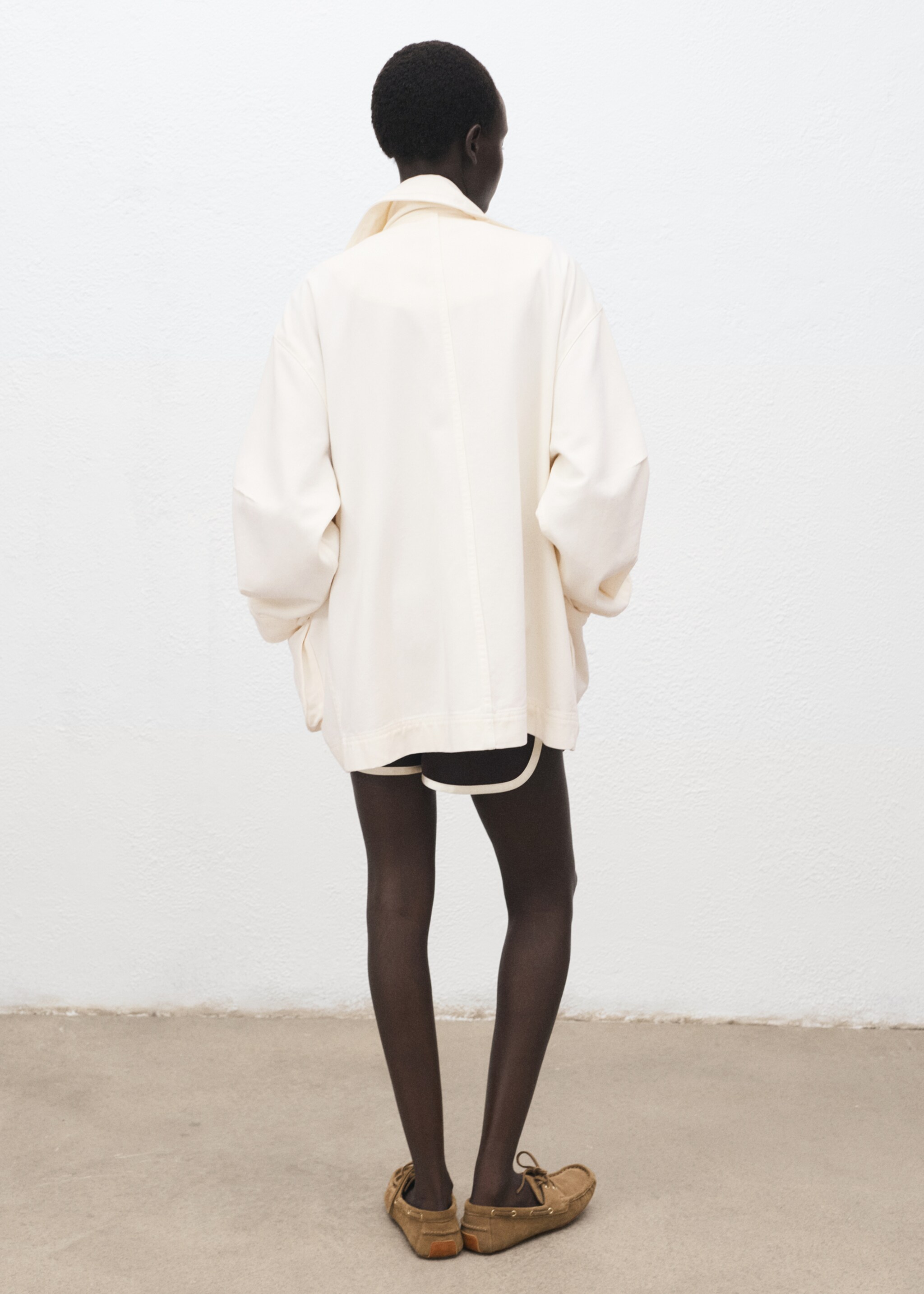 Parca de ganga oversize com bolsos - Verso do artigo, Branco-pérola. Ref: 17054142-00.