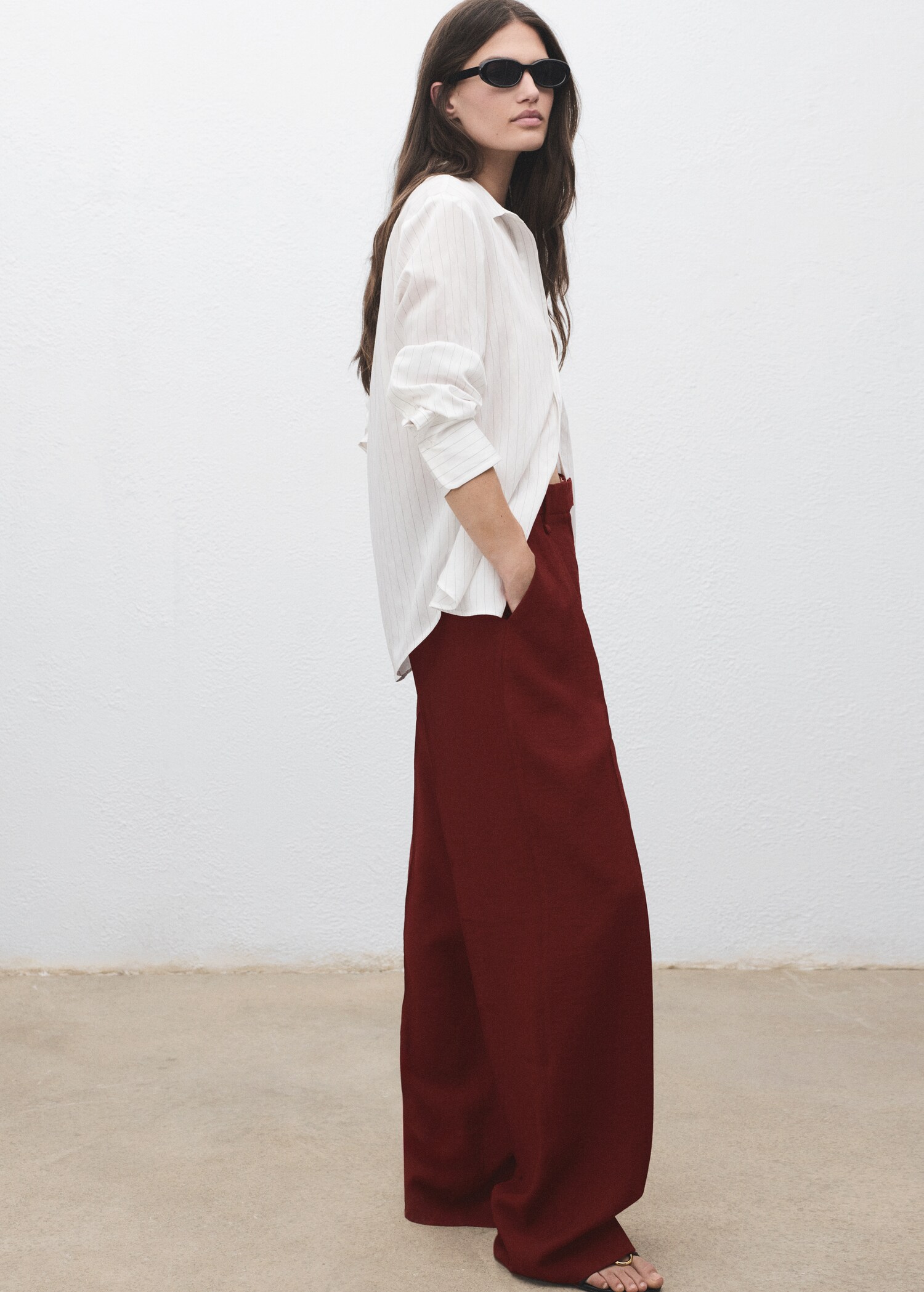 Straight-fit pleated trousers - Details of the article 2