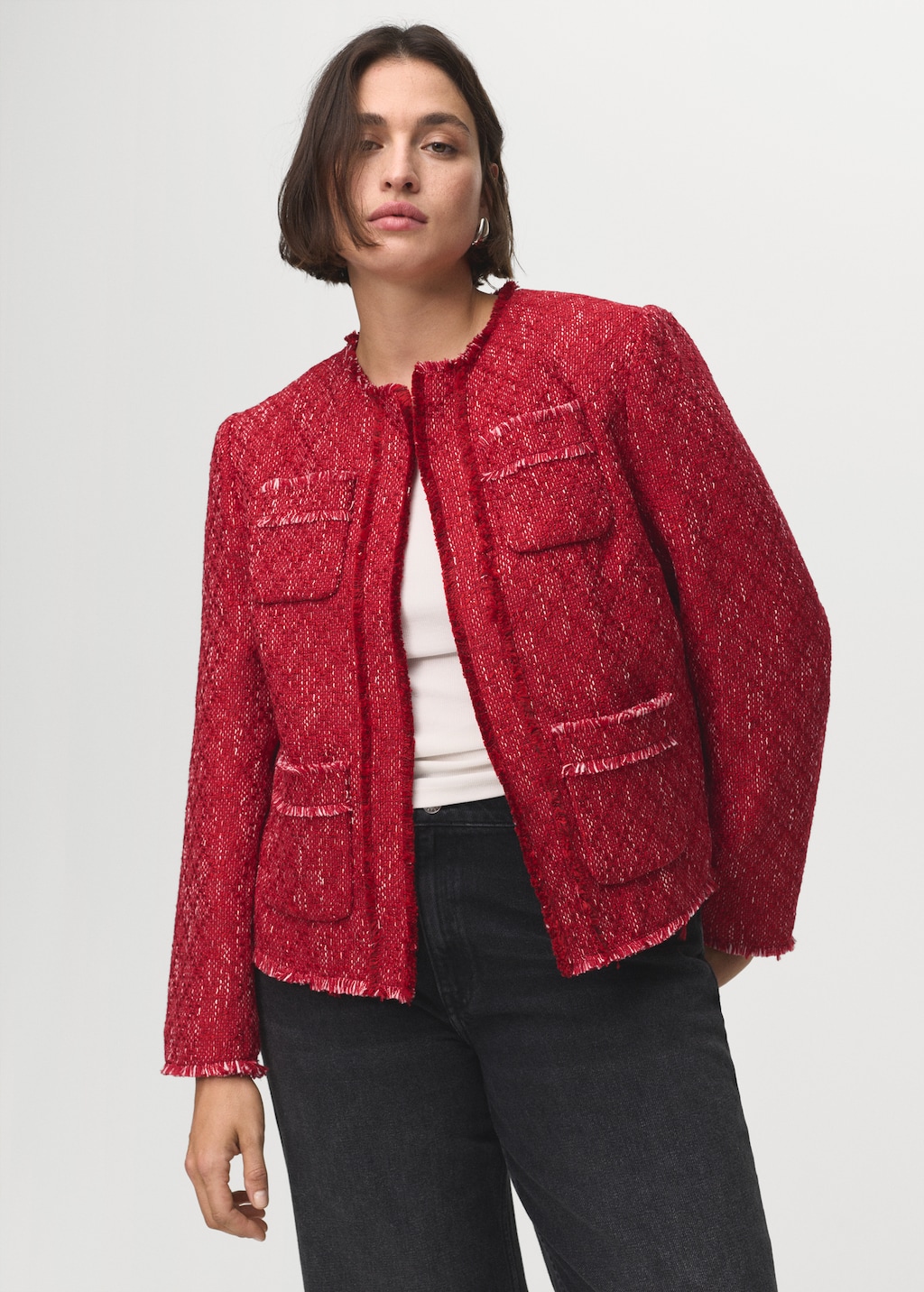 ジャケット・アウター Belted Frayed Tweed Jacket M Buy Belted Tweed Jacket Online in Dubai | Maje UAE