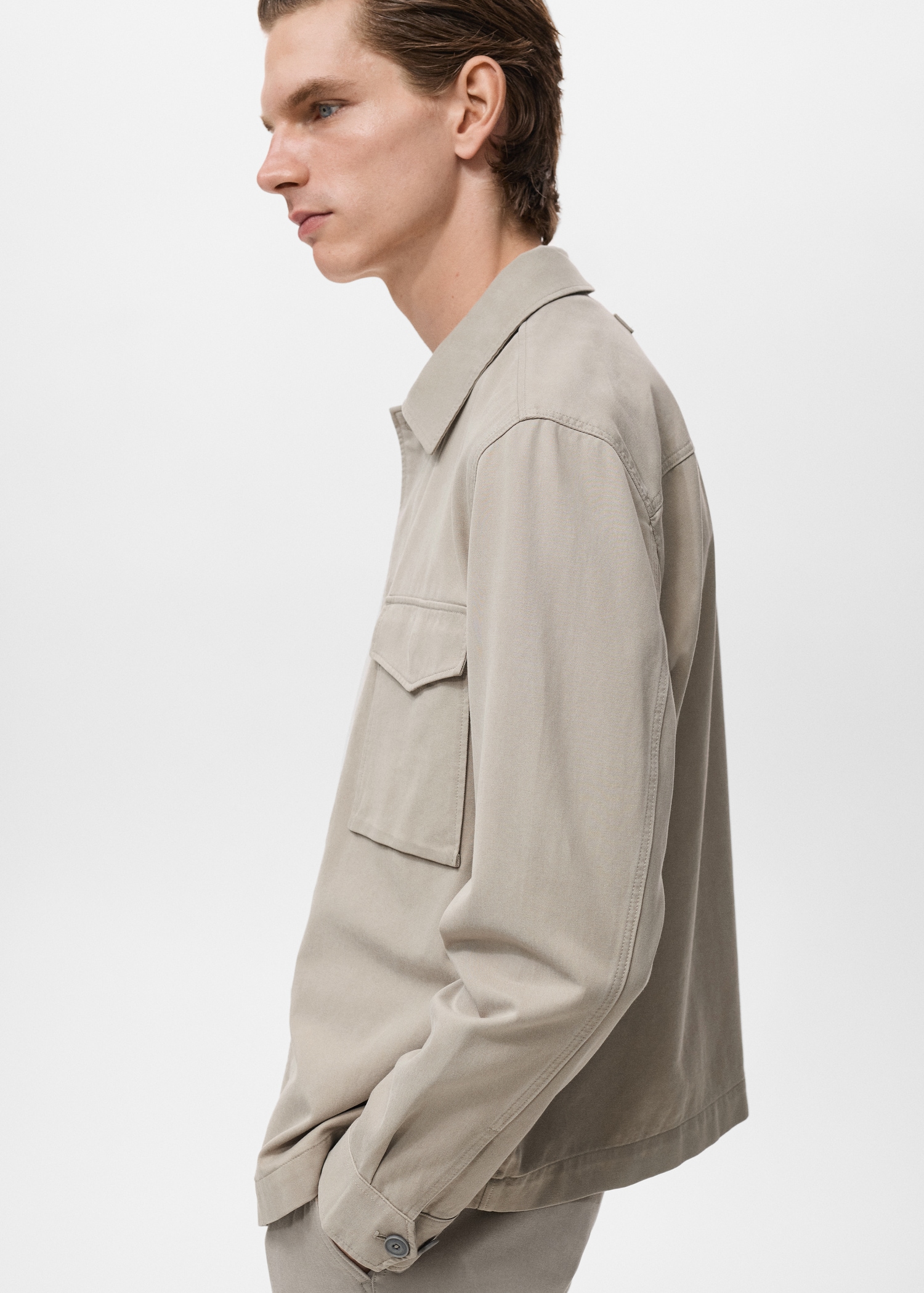 Chaqueta algodón recta botones - Detalle del artículo 2
