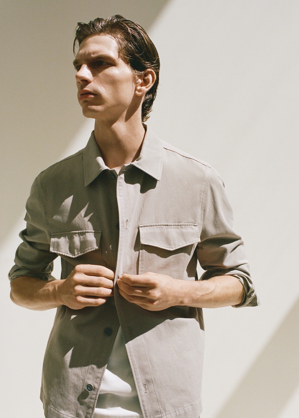 Lyocell cotton jacket with pockets