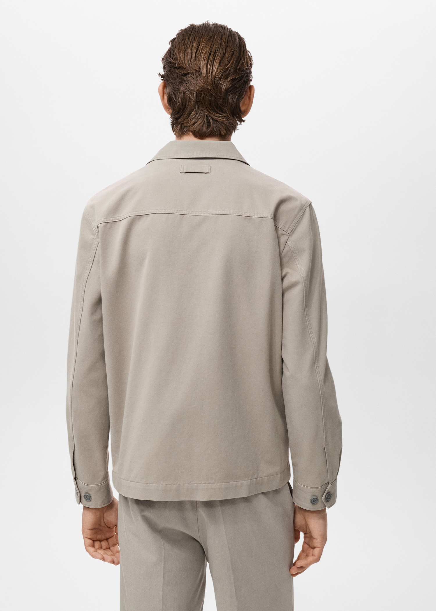 Chaqueta algodón recta botones - Reverso del artículo