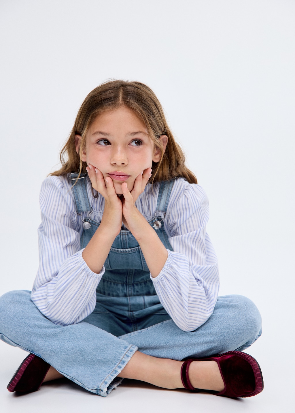 Long denim dungarees