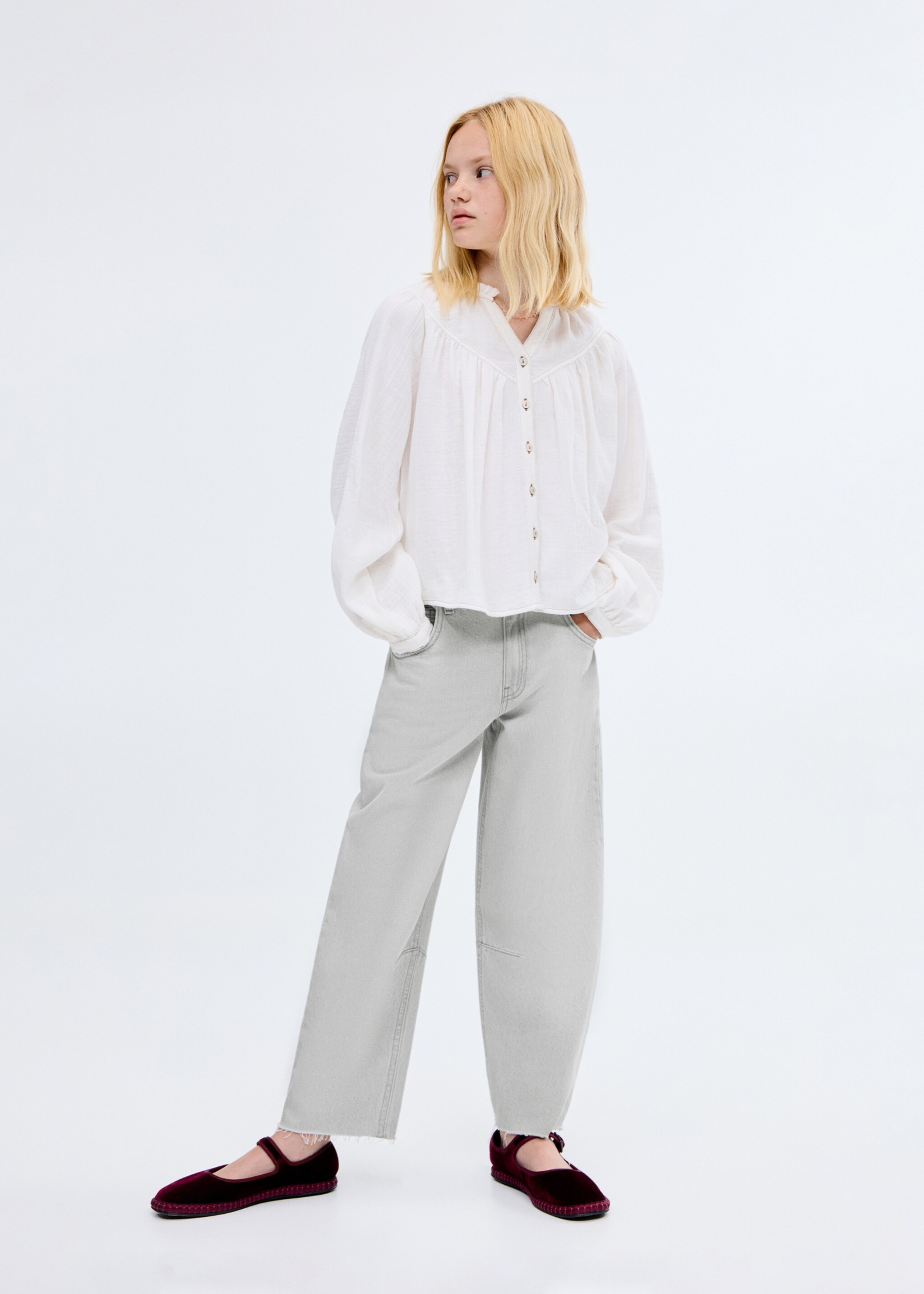 Mid-rise balloon jeans - Medium plane
