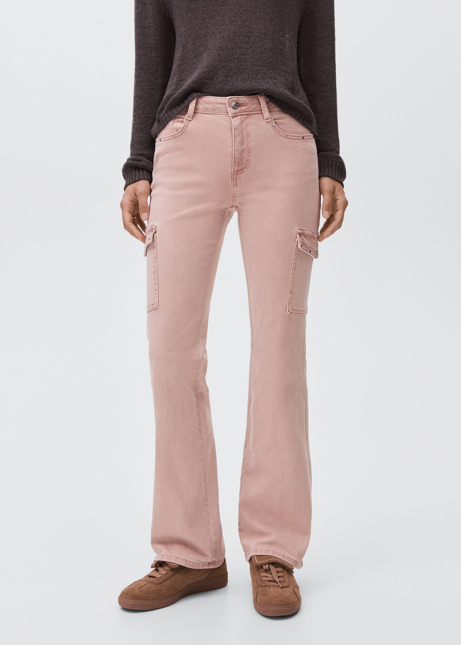 Studded skinny cargo jeans - Medium plane