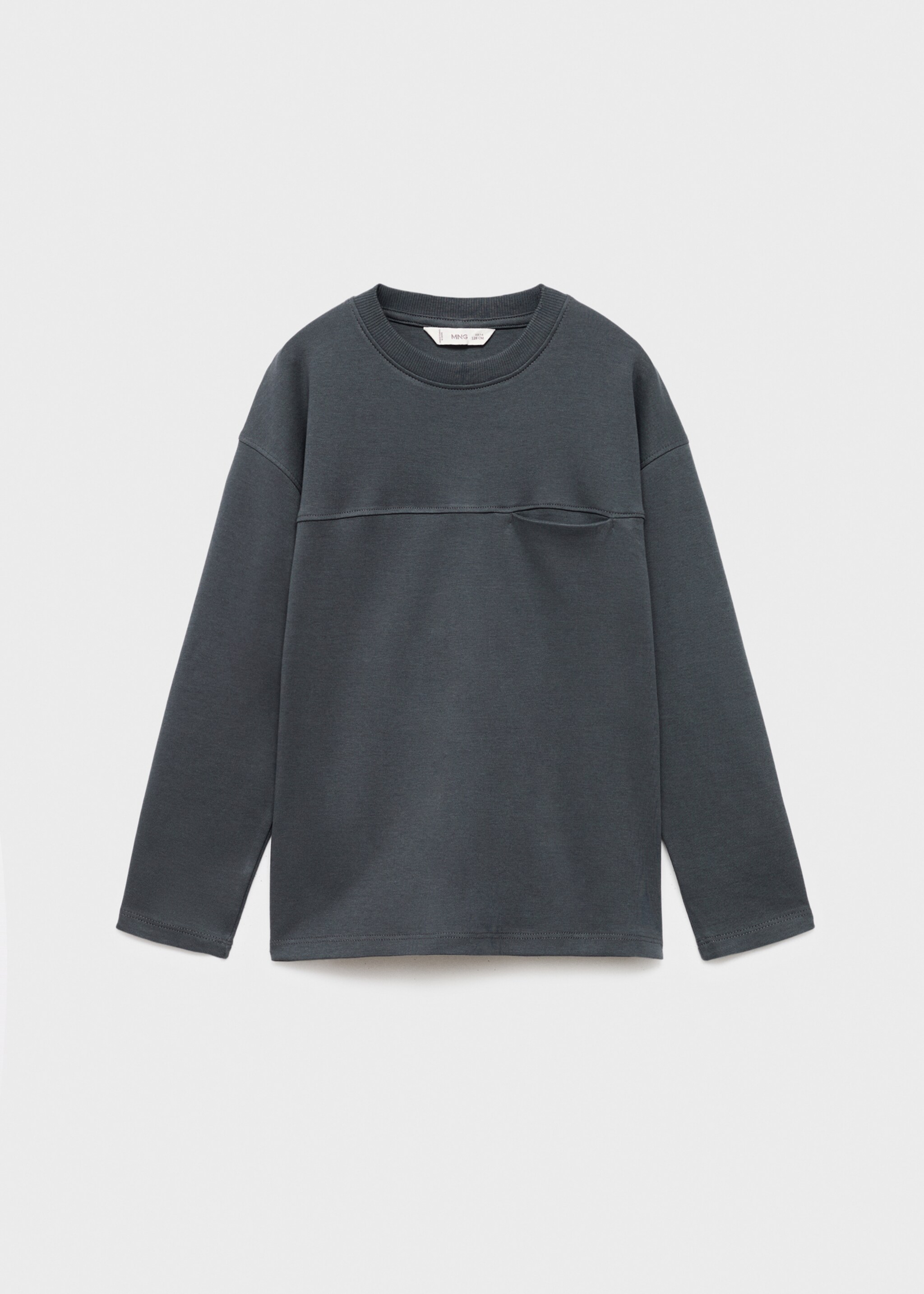 T-shirt avec couture poche - Article sans modèle, Gris anthracite. Ref: 17054418-00.