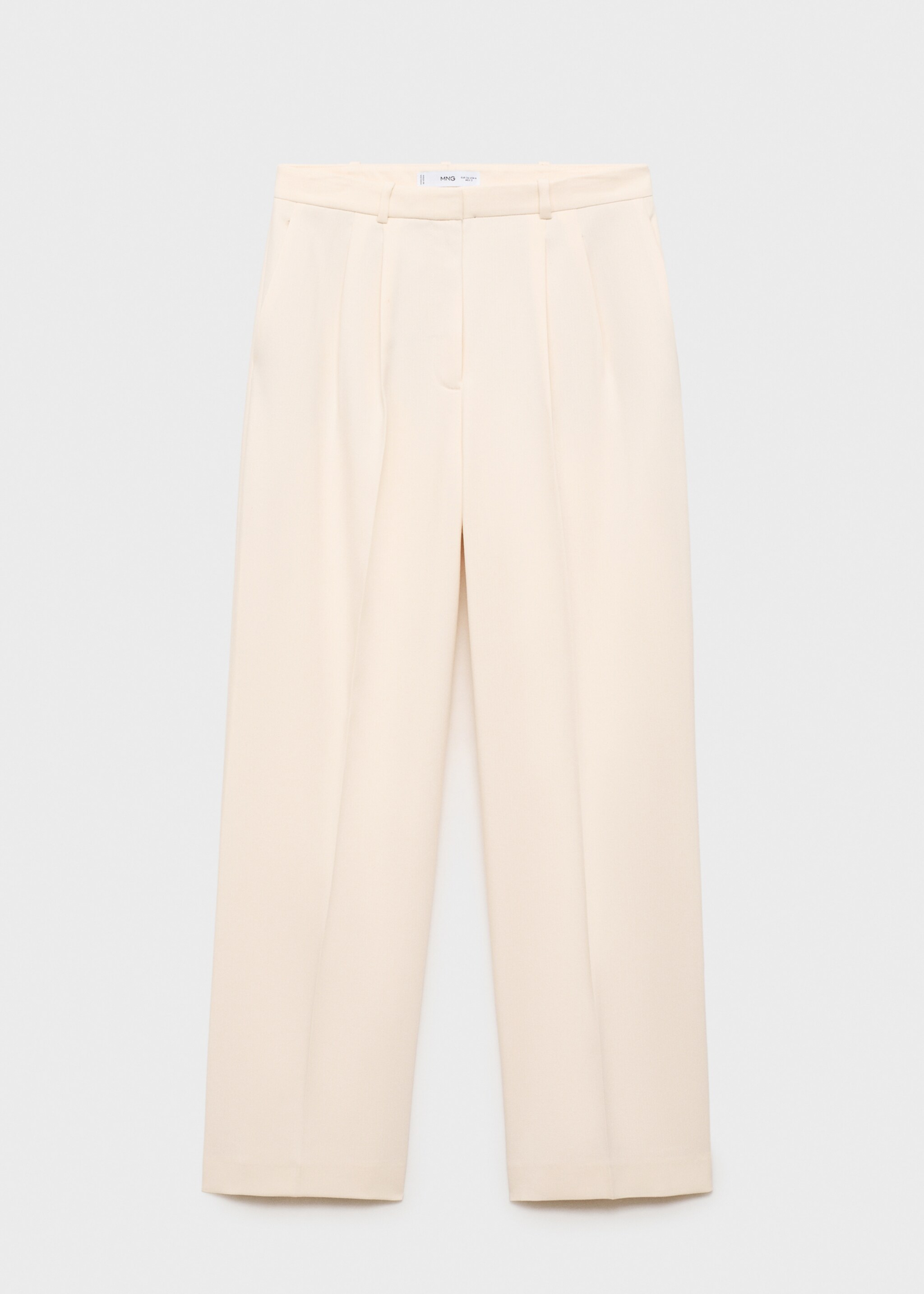 Pantaloni drepți cu pense - Articol fără model, Gri deschis. Ref: 17054422-00.