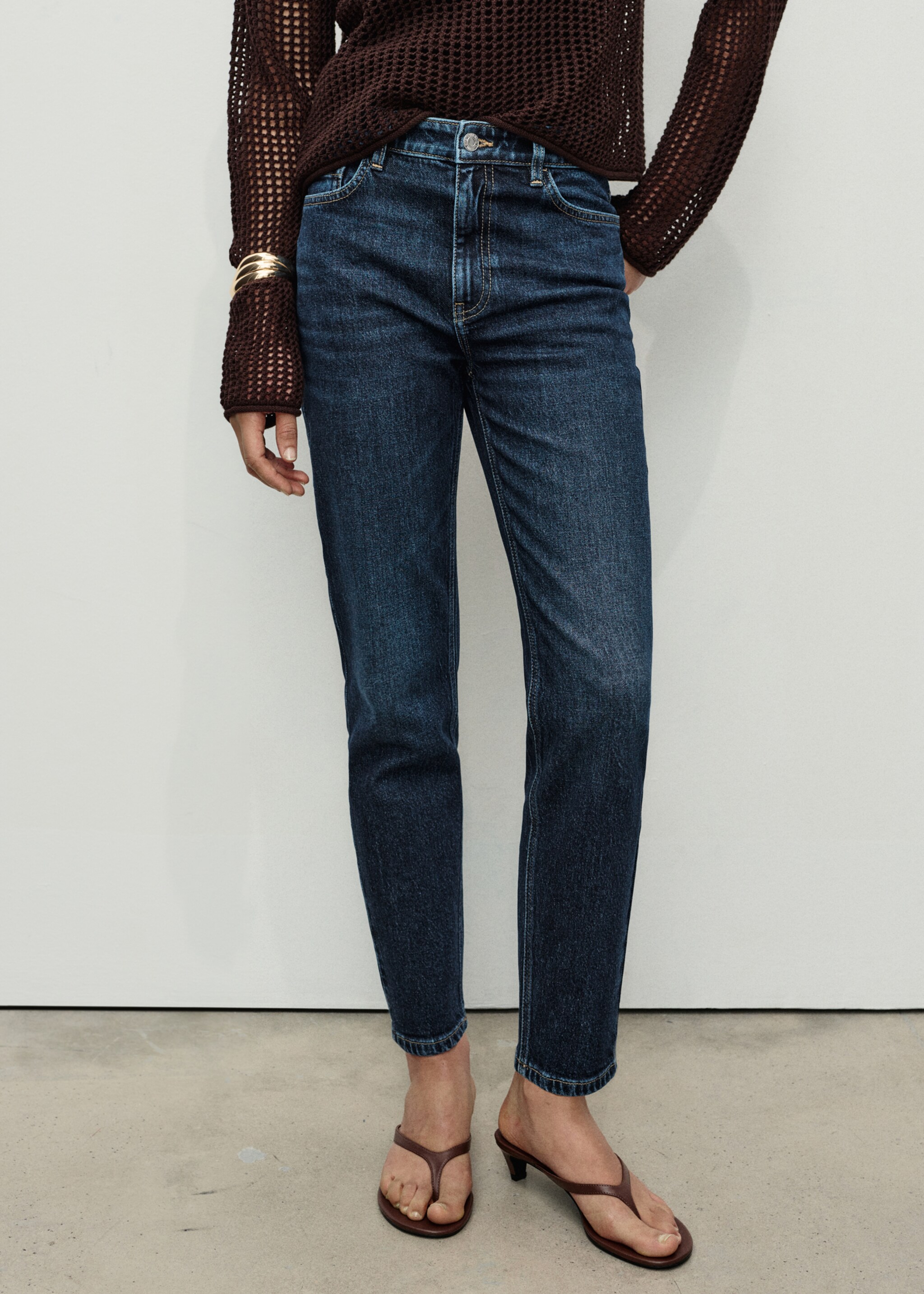 Jean Newmom confort taille haute - Plan moyen, Bleu foncé. Ref: 17054423-00.
