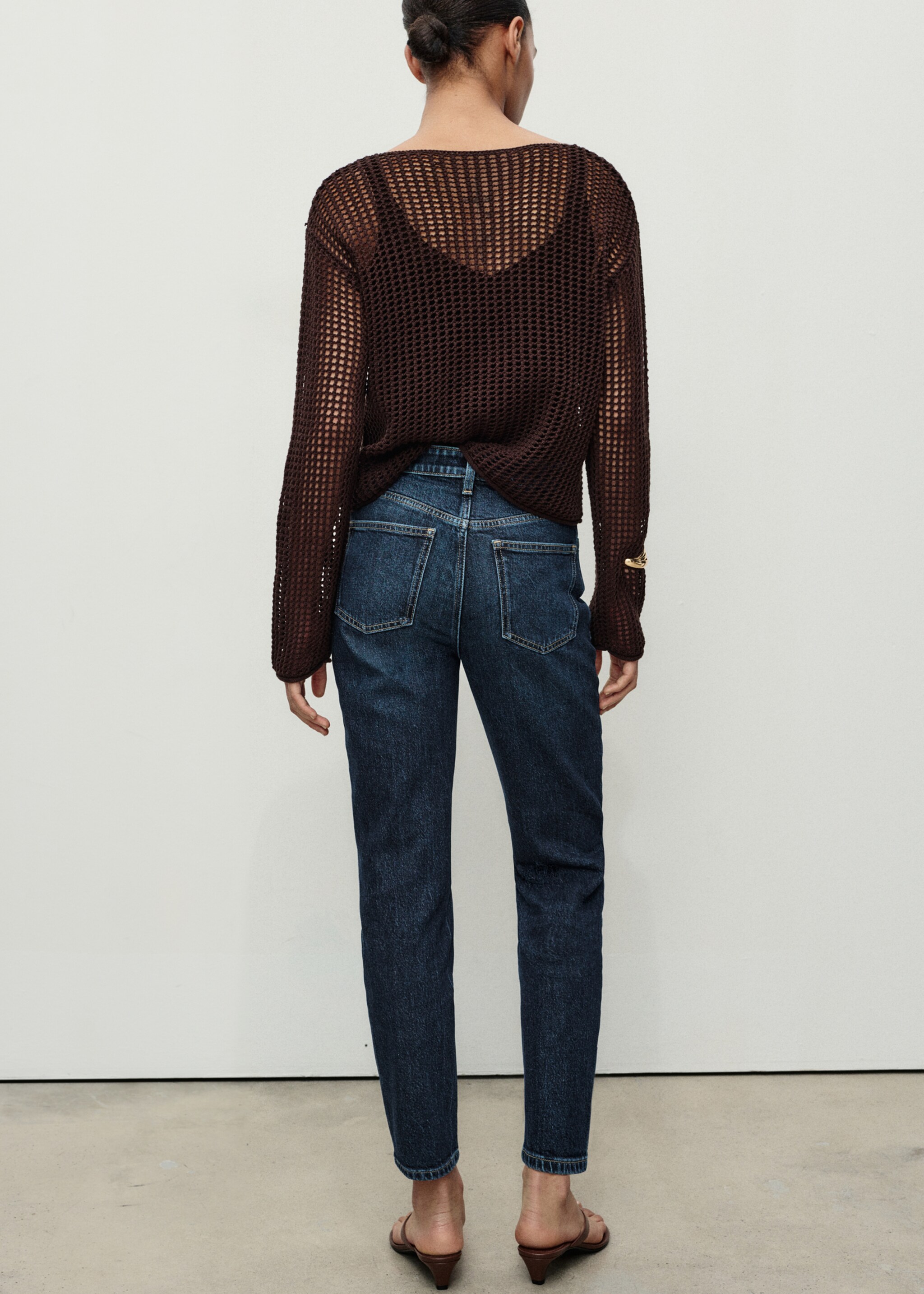 Jean Newmom confort taille haute - Verso de l’article, Bleu foncé. Ref: 17054423-00.