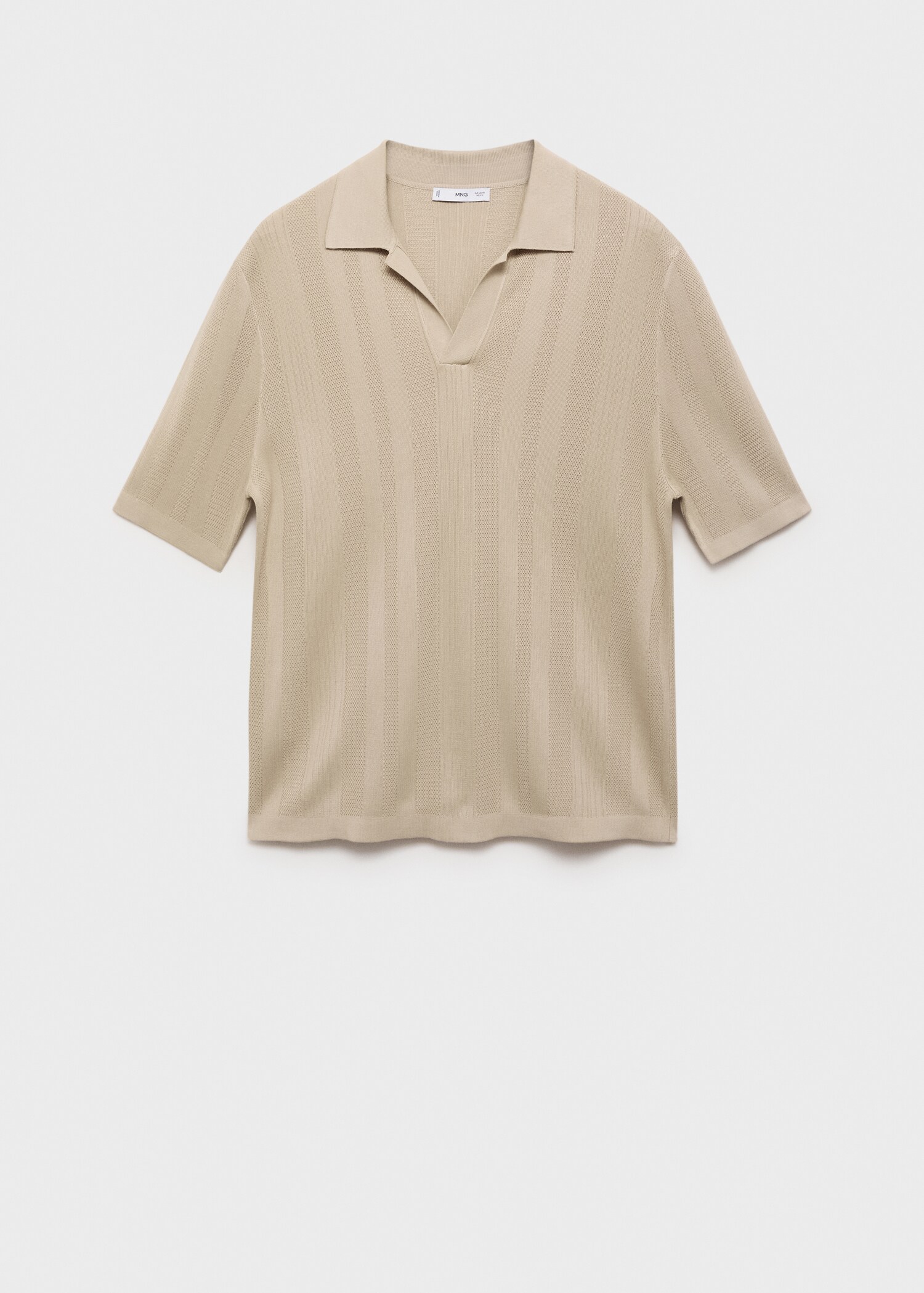 Geribd gebreid poloshirt - Artikel zonder model