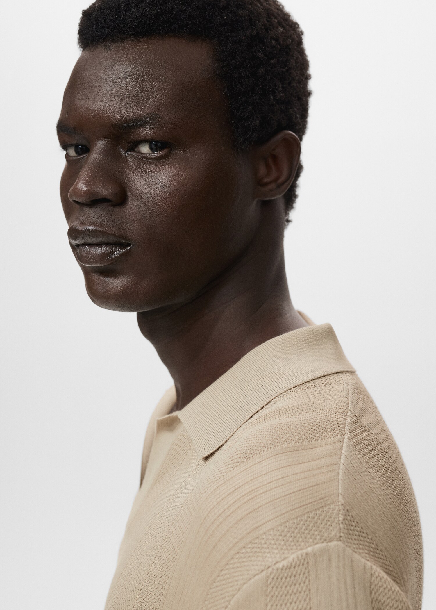 Geribd gebreid poloshirt - Detail van het artikel 1
