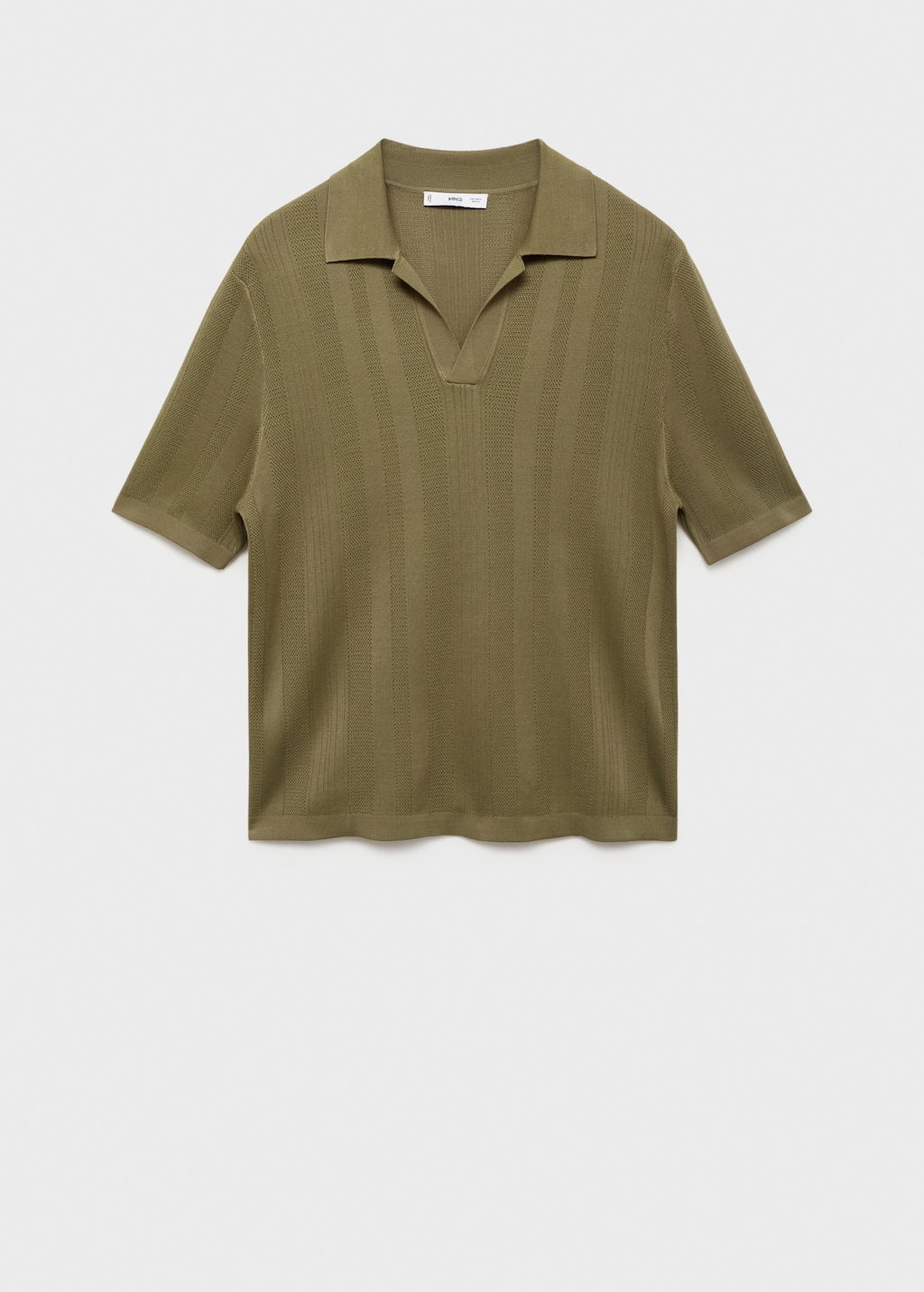 Ribbed knit polo shirt