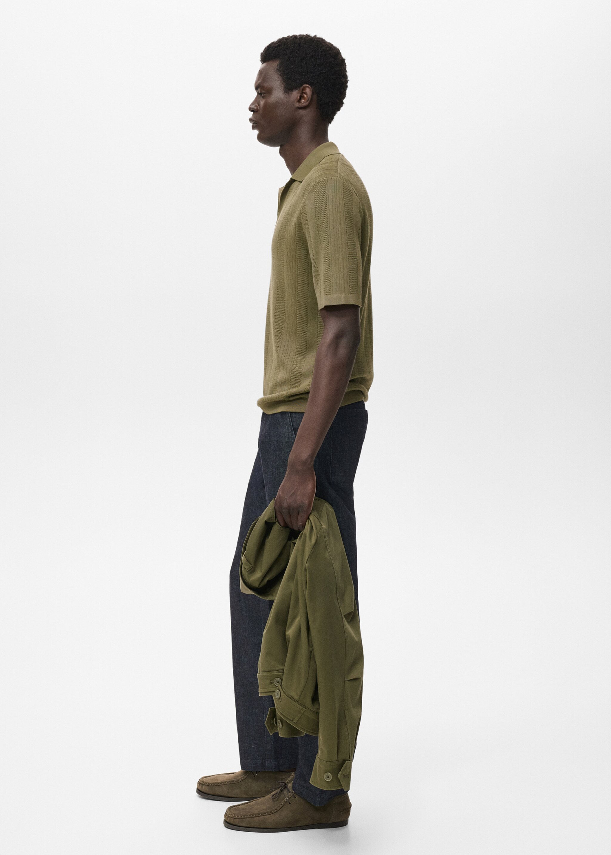 Geribd gebreid poloshirt - Detail van het artikel 2