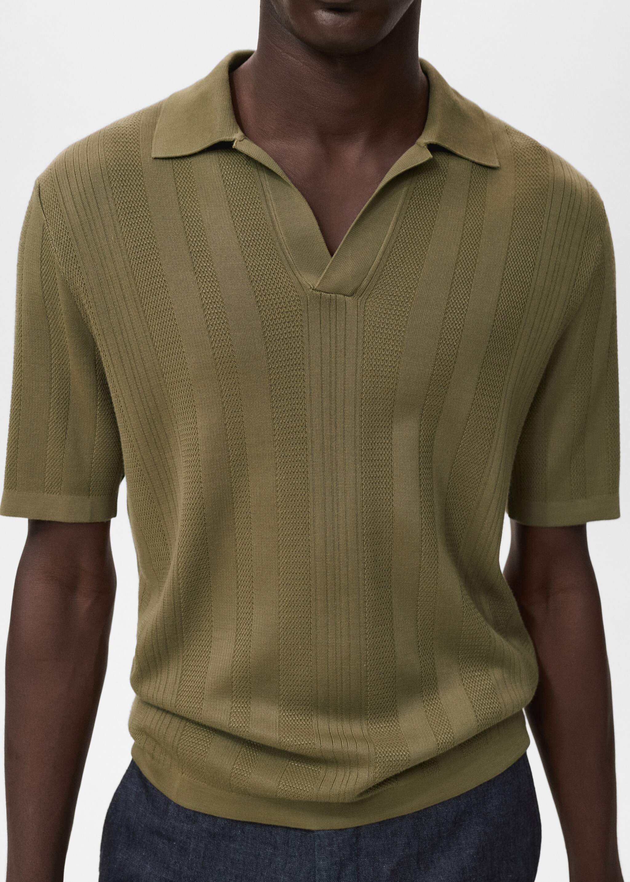 Geribd gebreid poloshirt - Detail van het artikel 6