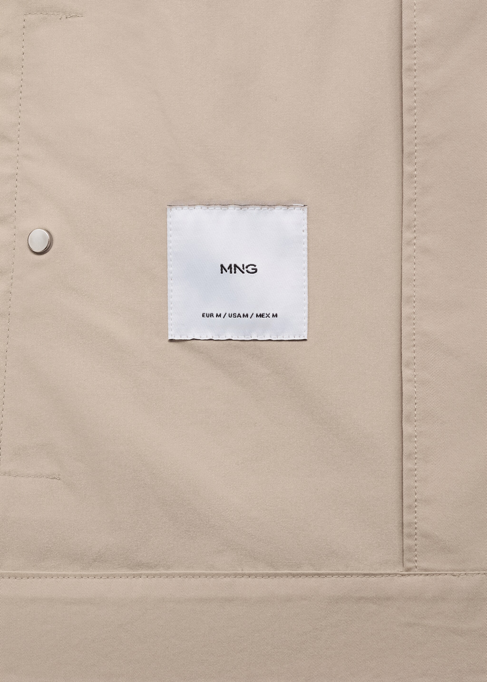 Zipper cotton jacket - Details of the article 0, Sand. Ref: 17054428-00.
