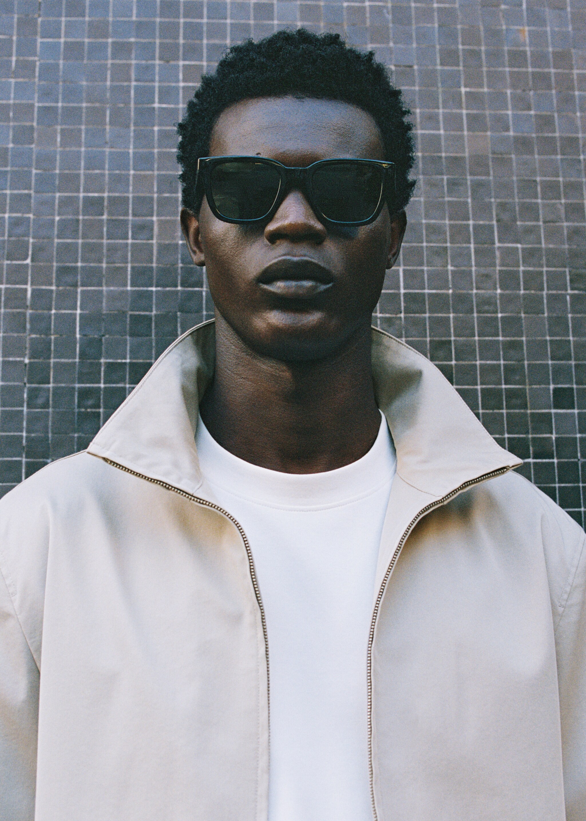 Zipper cotton jacket - Details of the article 5, Sand. Ref: 17054428-00.