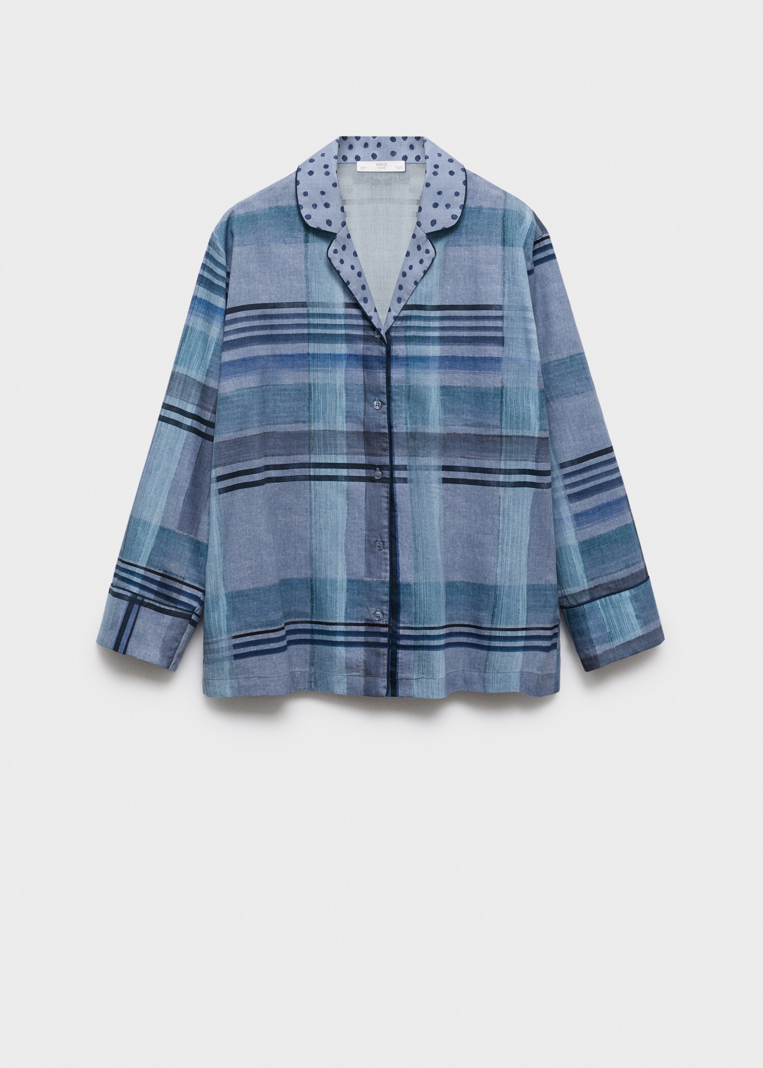 Printed pyjama shirt with piping - Article without model