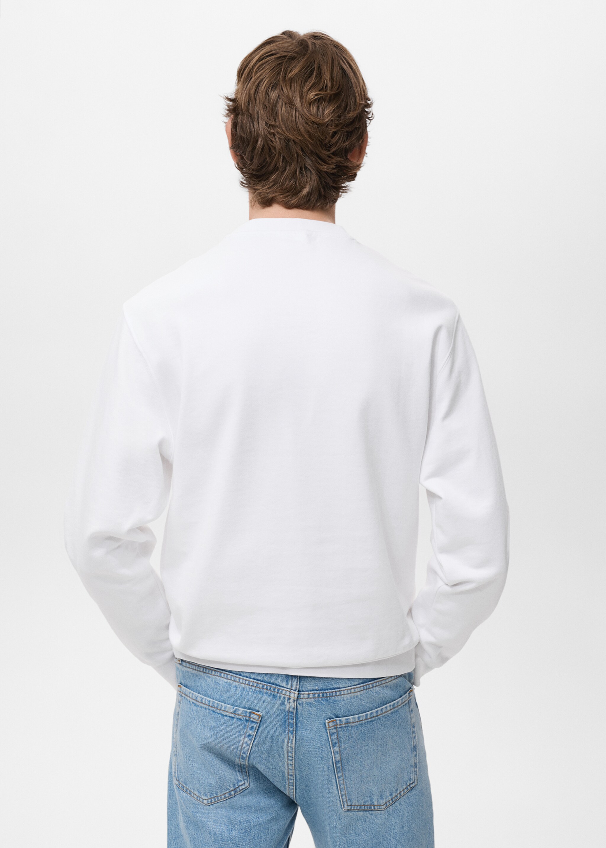100% cotton sweatshirt text - Reverse of the article, White. Ref: 17054439-00.