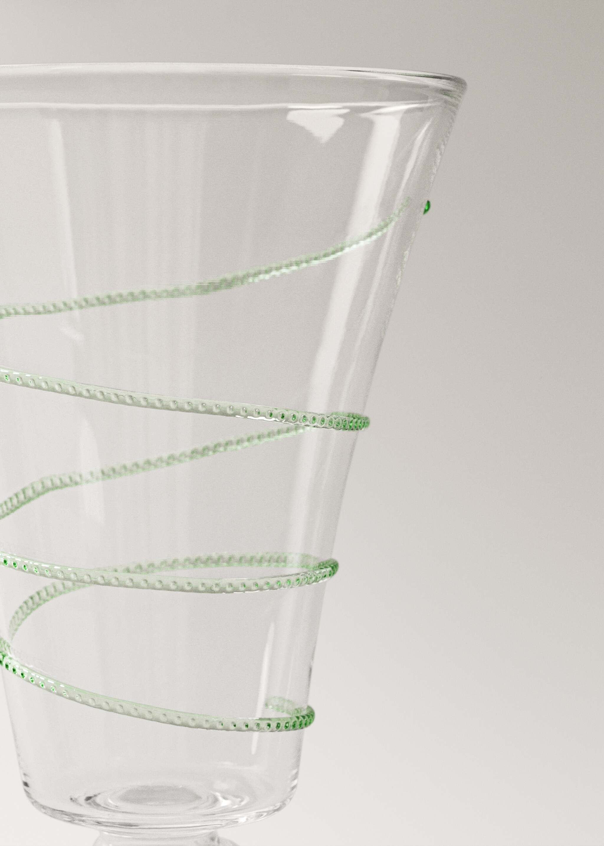 Copa borosilicato relieve espiral - Detall de l'article 1, Blanc trencat. Ref: 17054443-00.